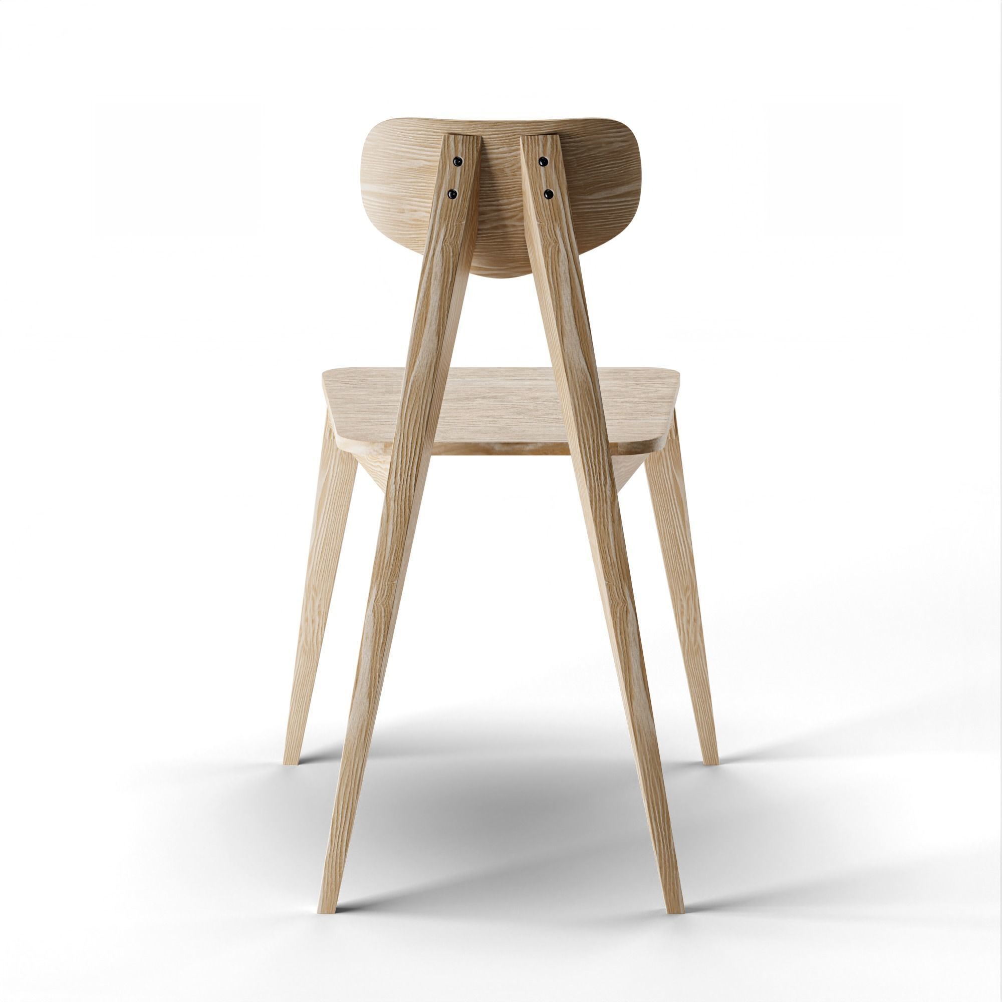 Wood Chair Low-poly 3D model_3