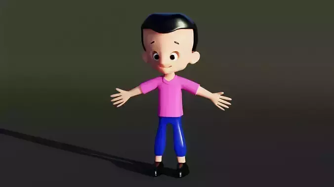  Cartoon character Low-poly 3D model