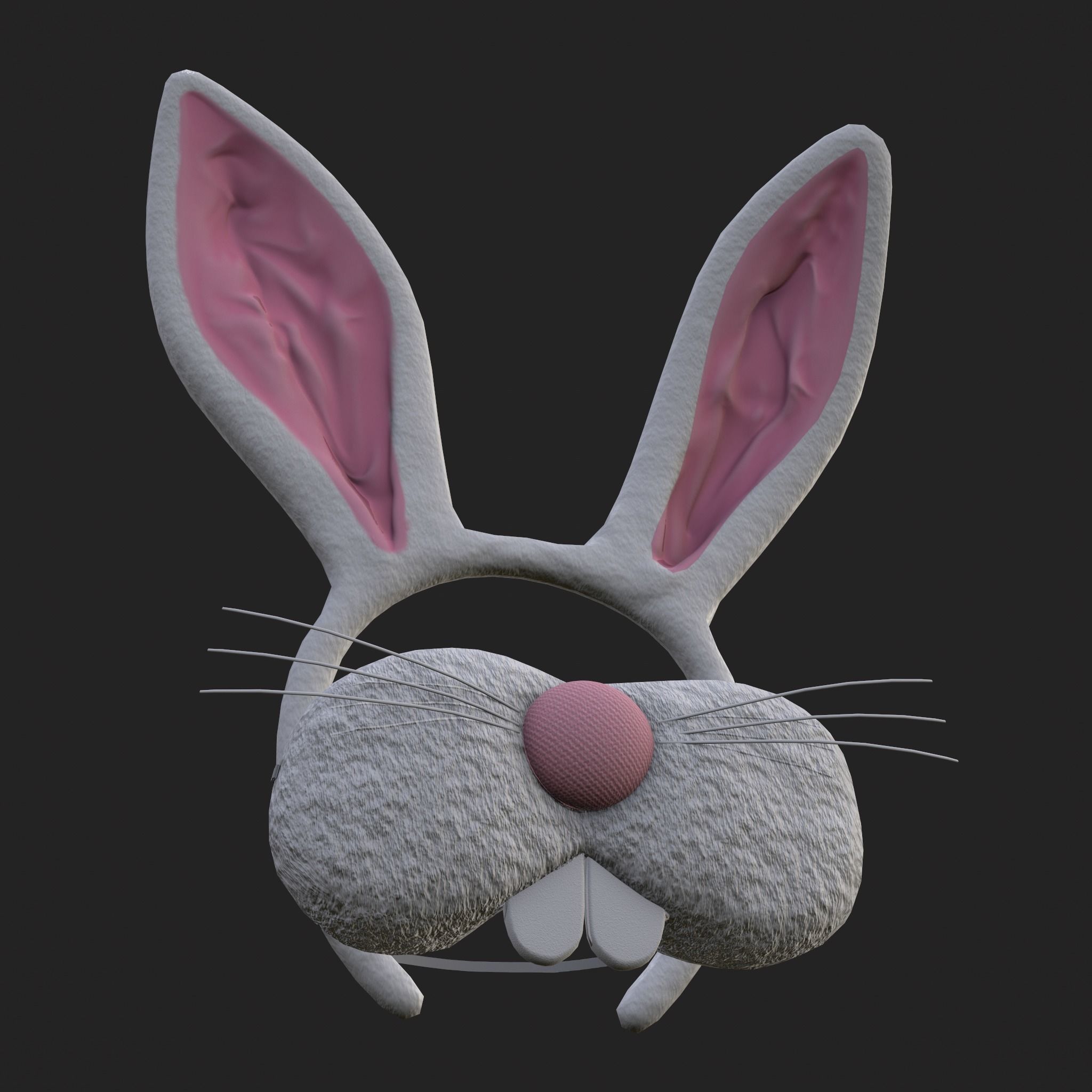 Bunny Attire Ears and Nose Low-poly 3D model_17