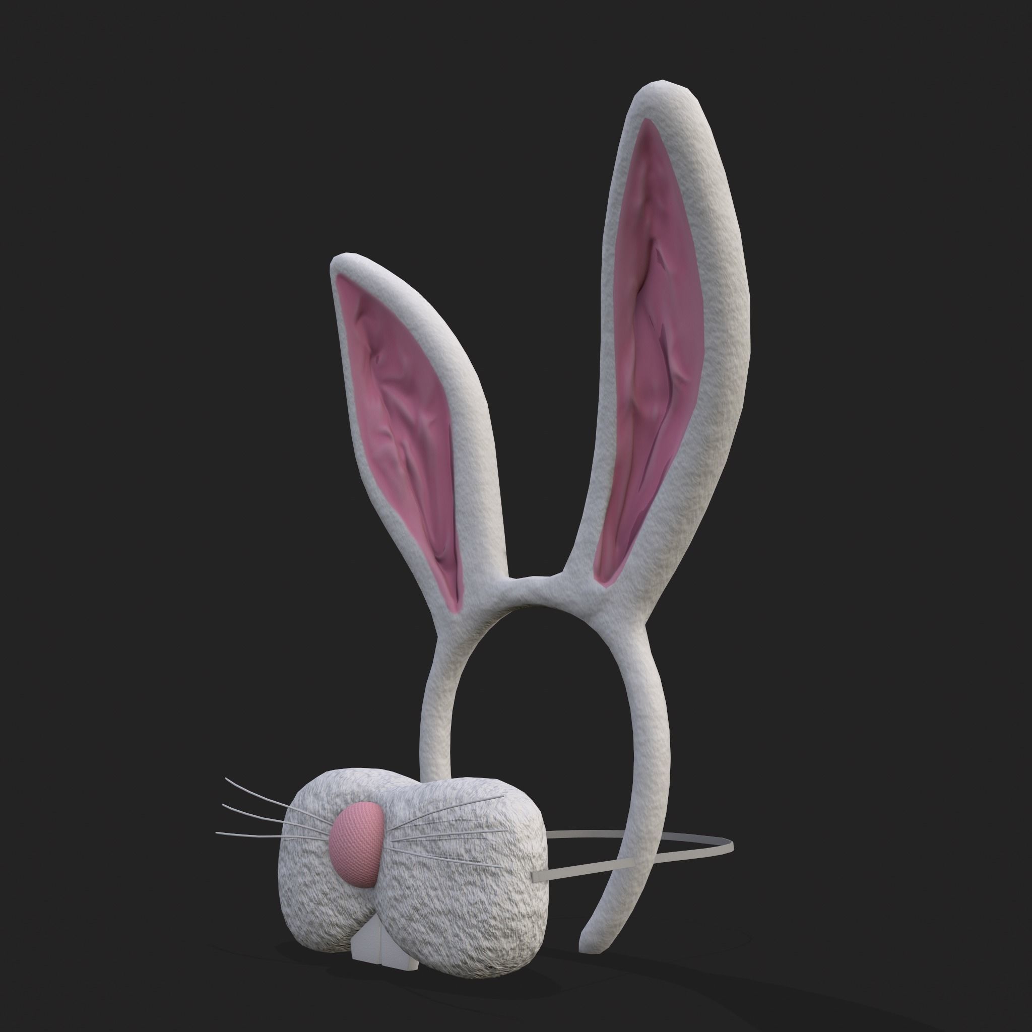 Bunny Attire Ears and Nose Low-poly 3D model_3
