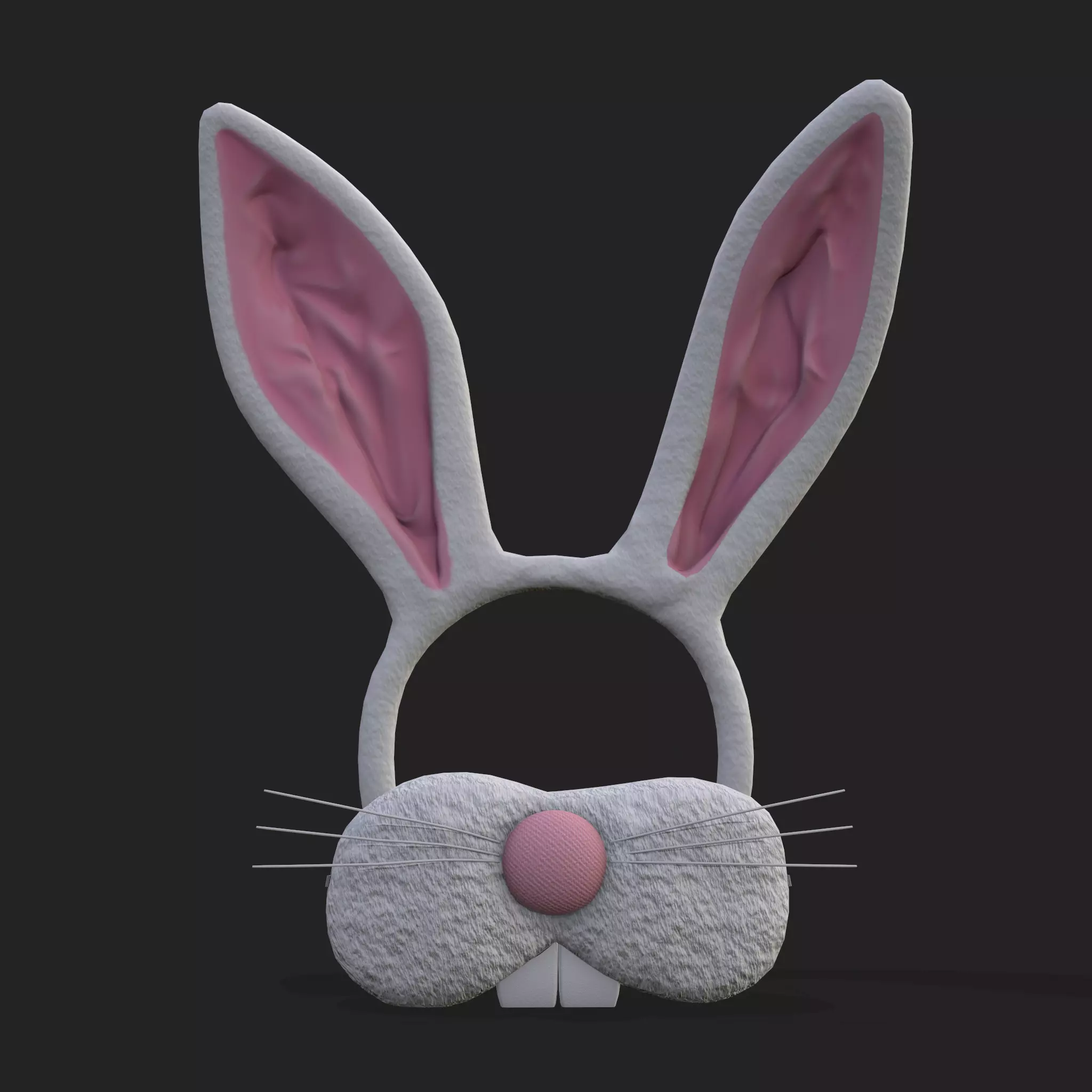 Bunny Attire Ears and Nose Low-poly 3D model_0