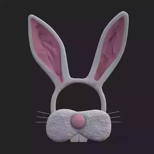 Bunny Attire Ears and Nose Low-poly 3D model