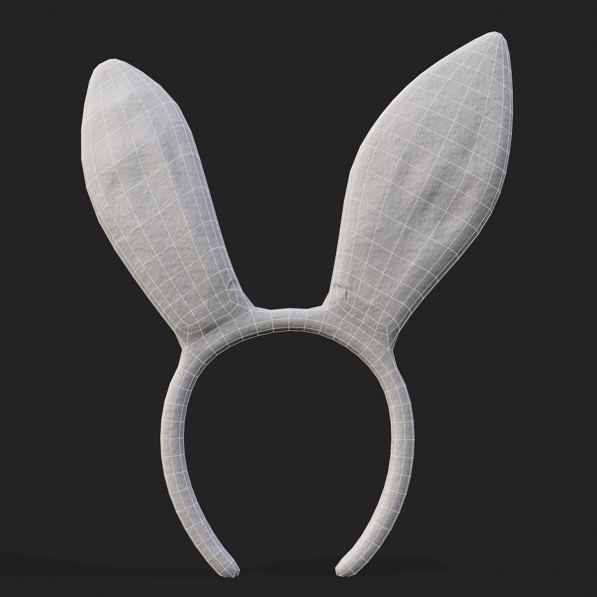 Bunny Attire Ears and Nose Low-poly 3D model_12