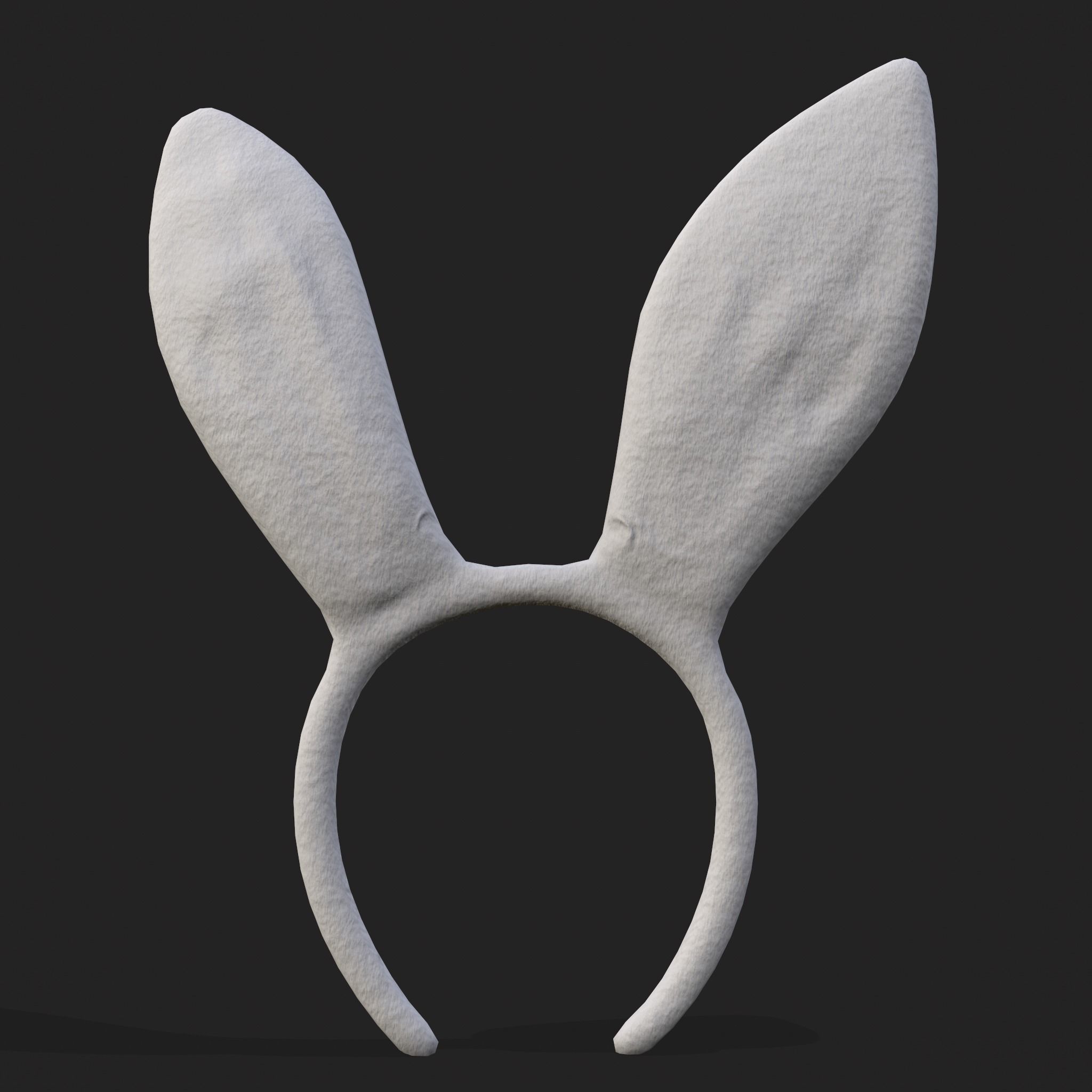 Bunny Attire Ears and Nose Low-poly 3D model_11
