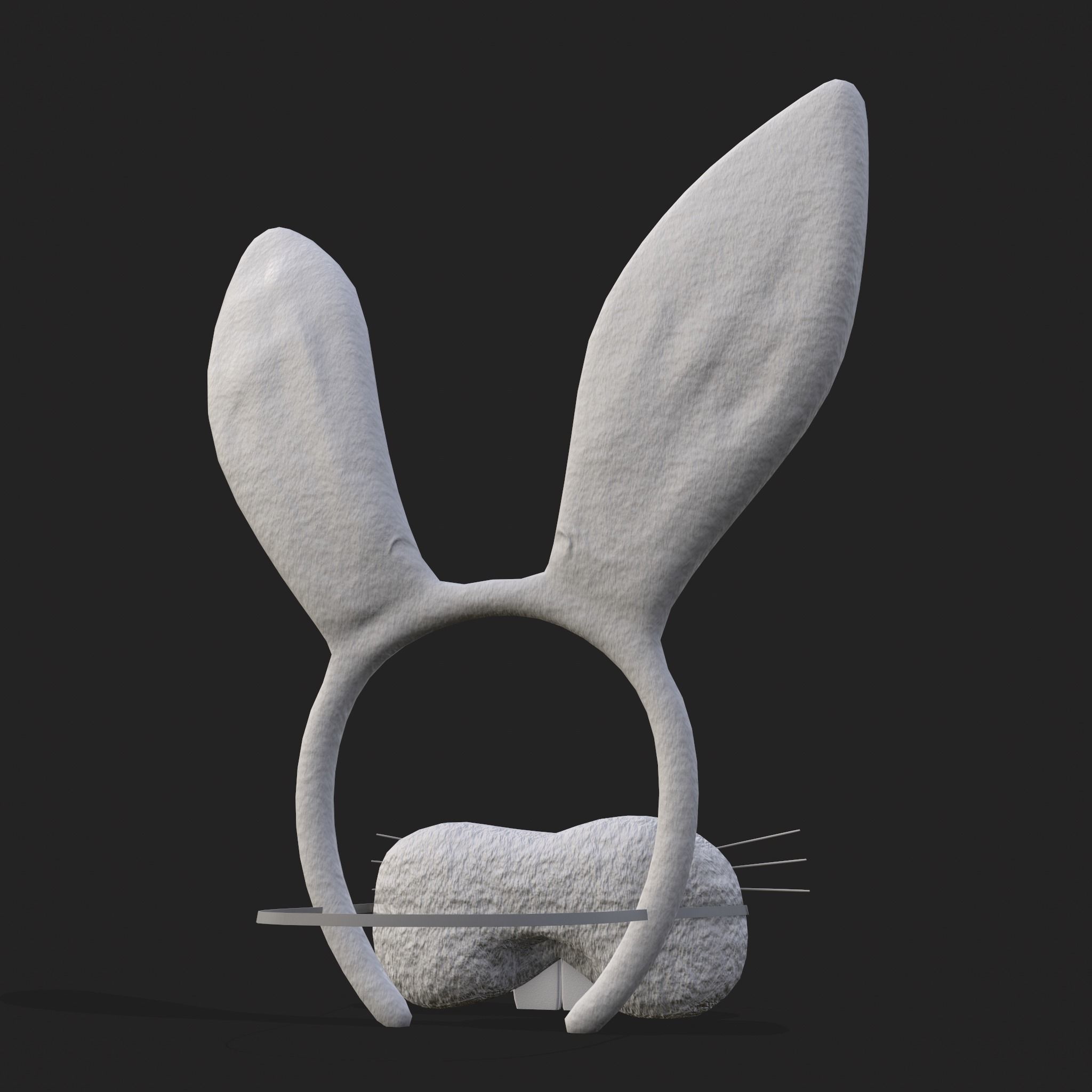 Bunny Attire Ears and Nose Low-poly 3D model_5