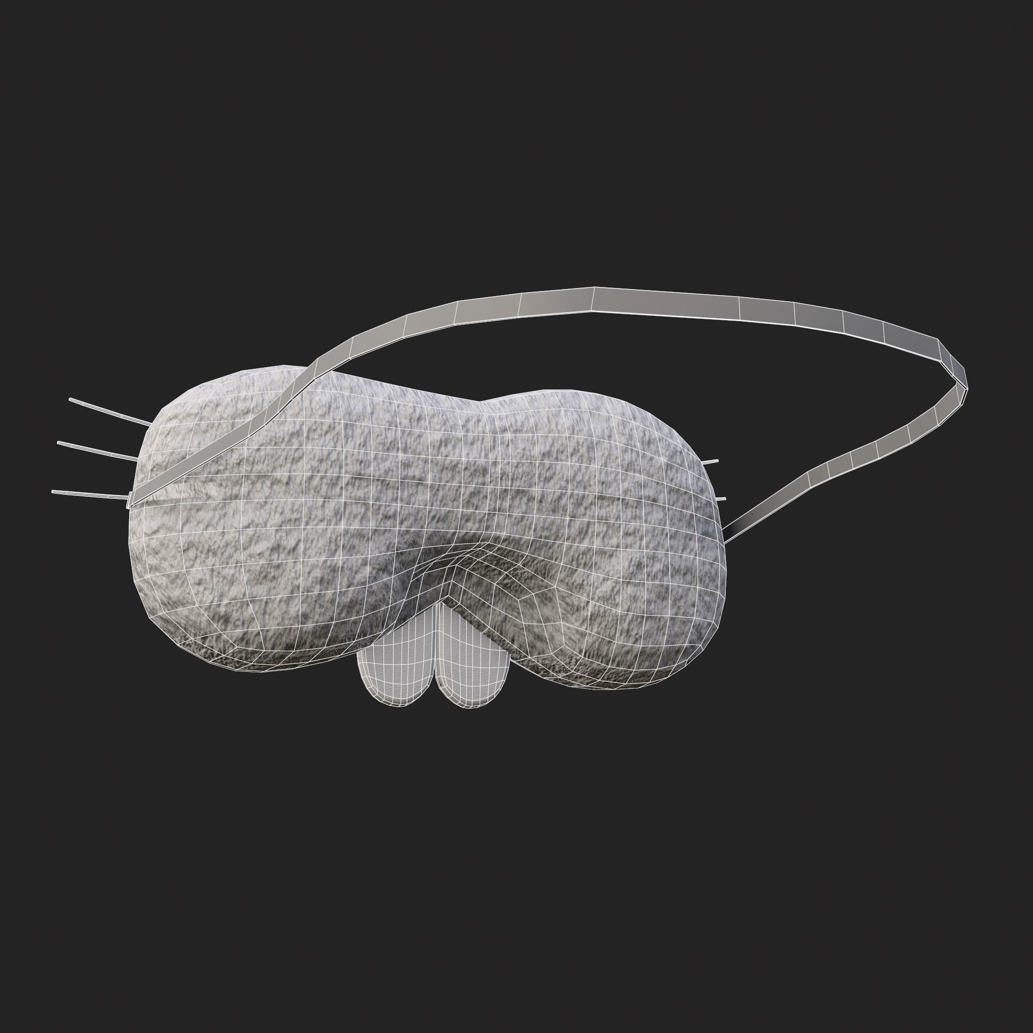 Bunny Attire Ears and Nose Low-poly 3D model_16