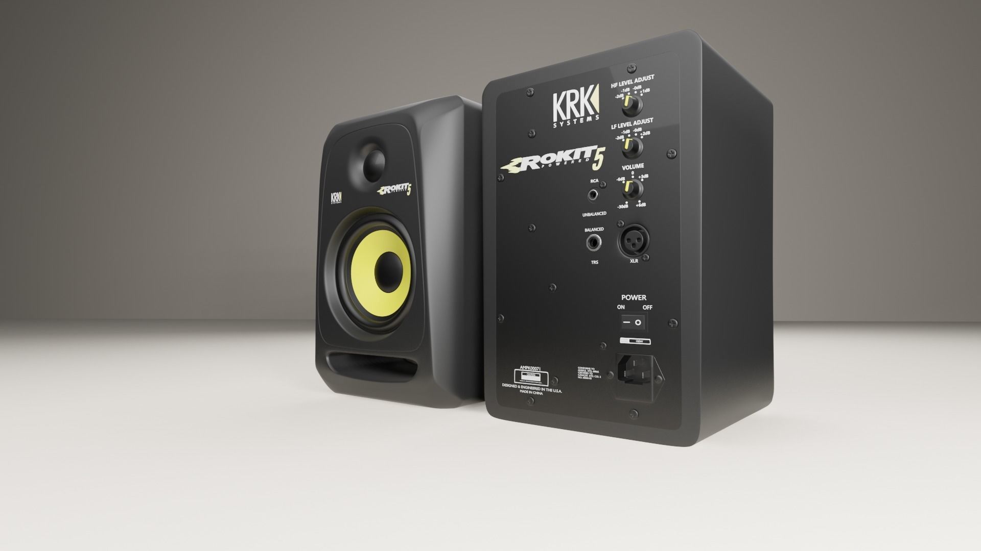 krk monitor speakers 3D model_3