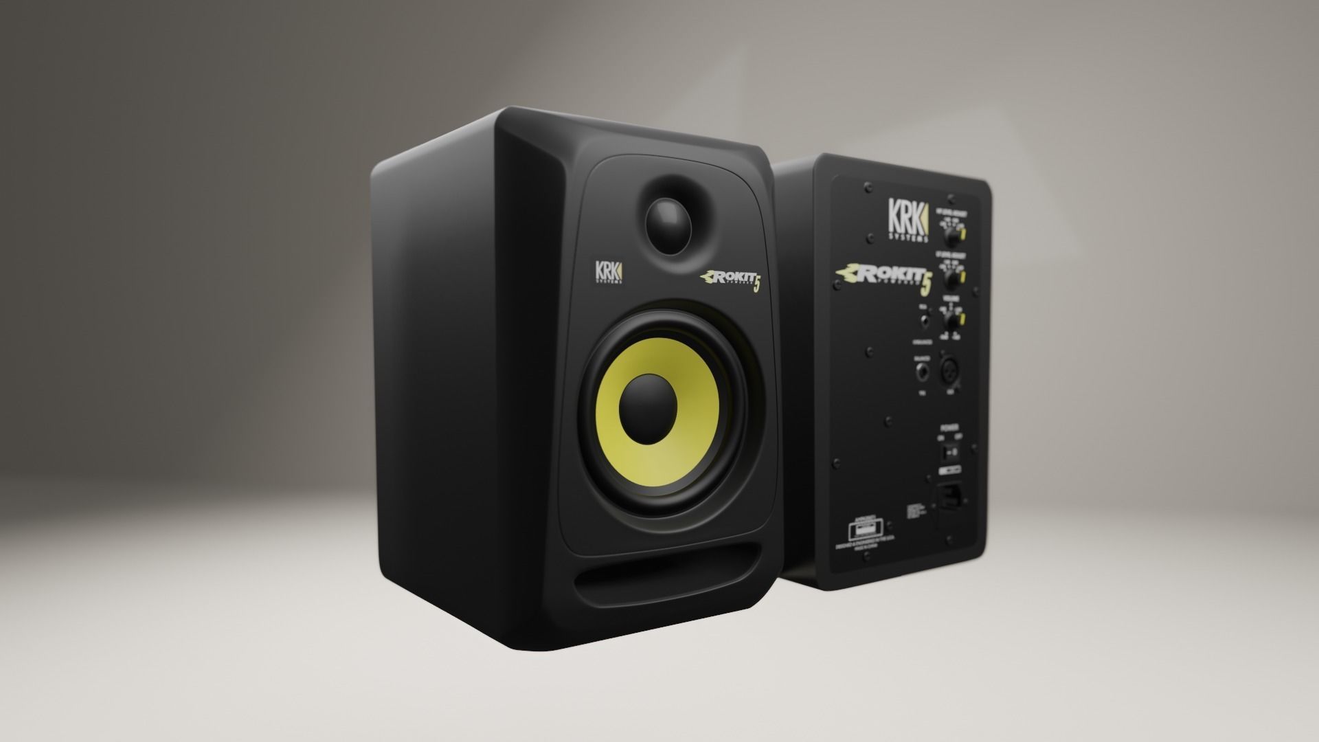 krk monitor speakers 3D model_2