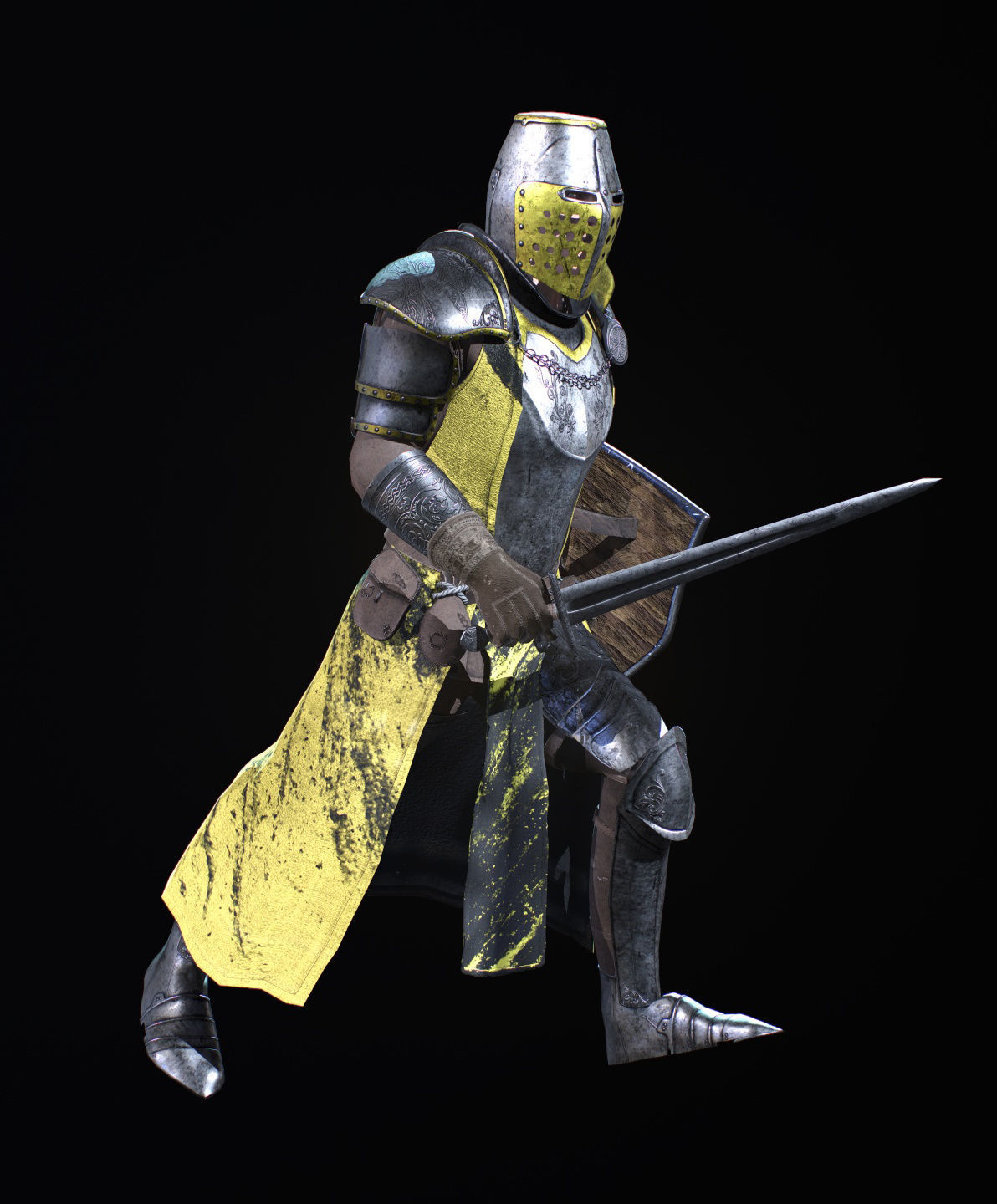 knight in armor Low-poly 3D model_7