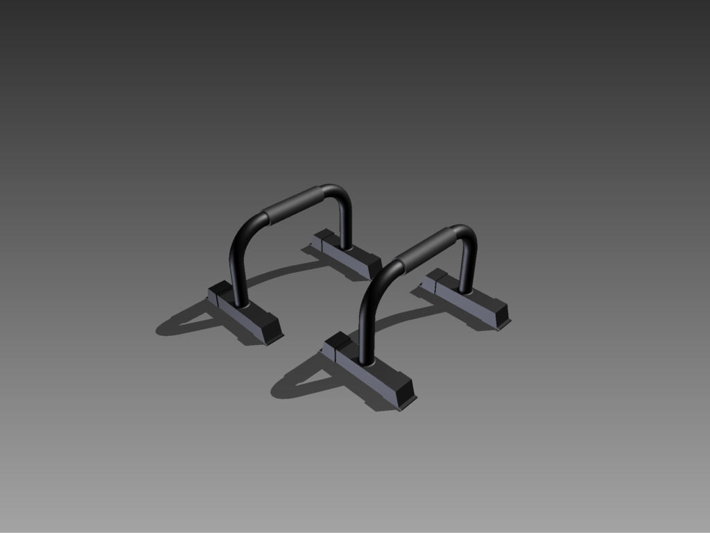 Parallette bars Low-poly 3D model_2