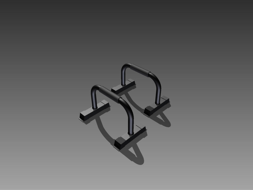 Parallette bars Low-poly 3D model_4