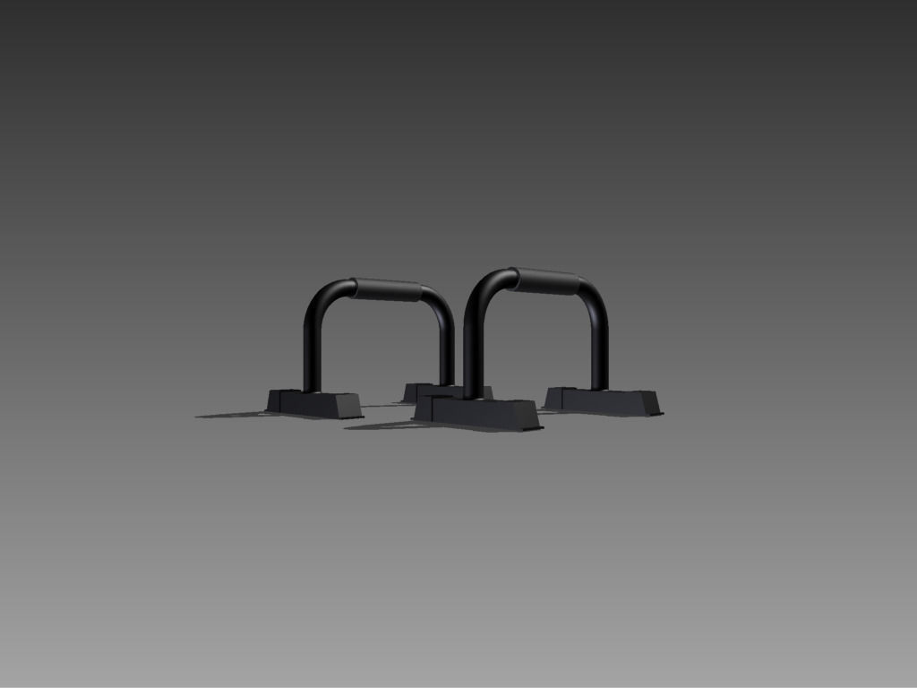 Parallette bars Low-poly 3D model_5