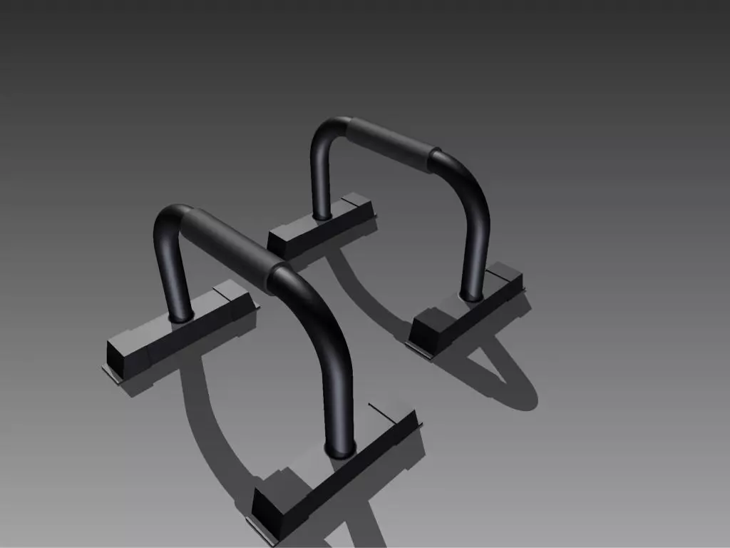 Parallette bars Low-poly 3D model_0