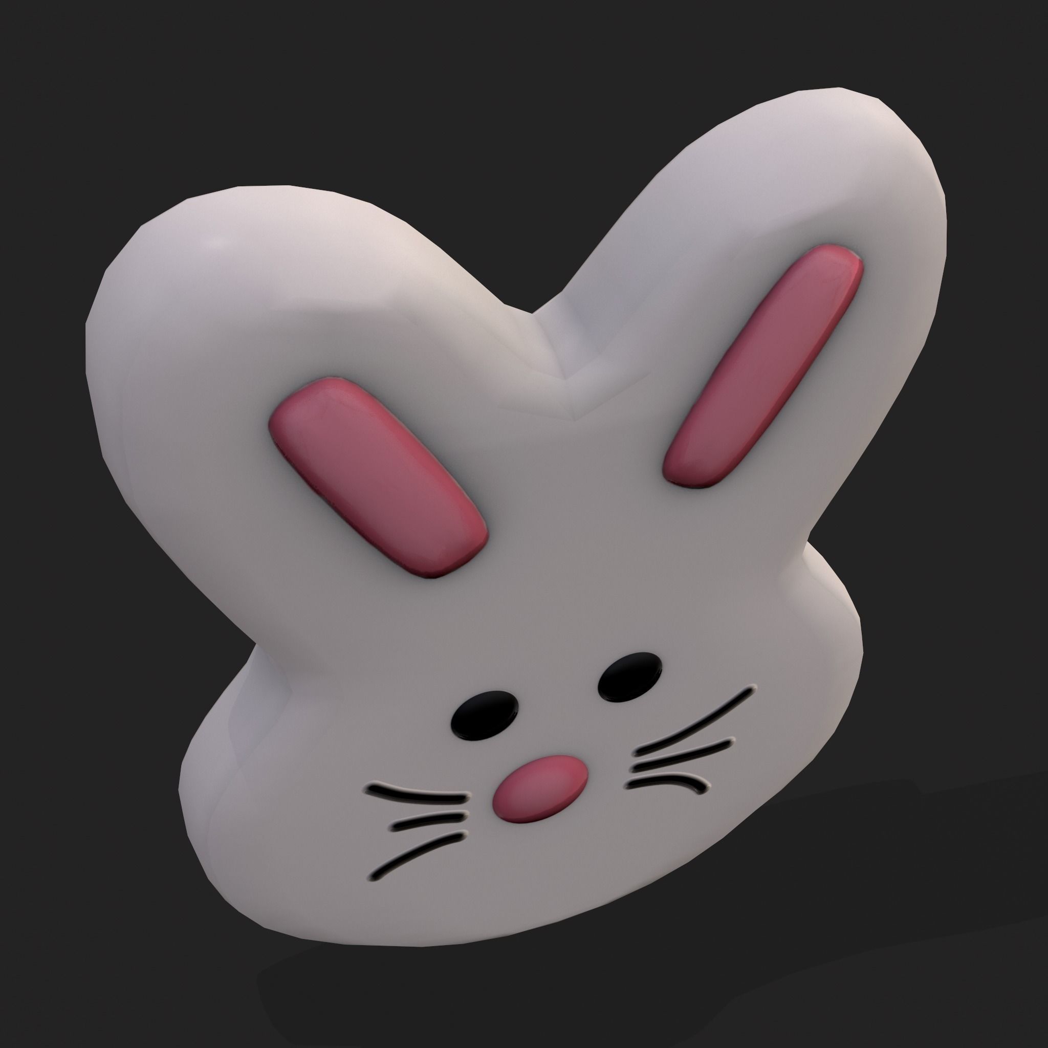 Bunny Head Candy Free low-poly 3D model_5