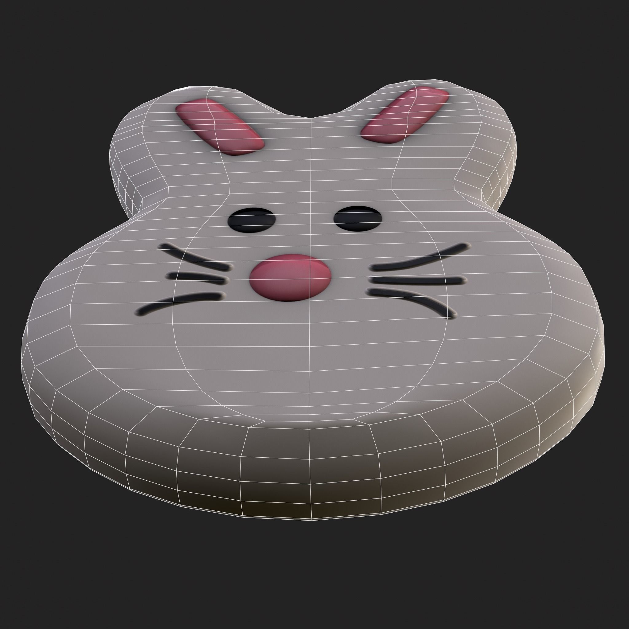 Bunny Head Candy Free low-poly 3D model_10