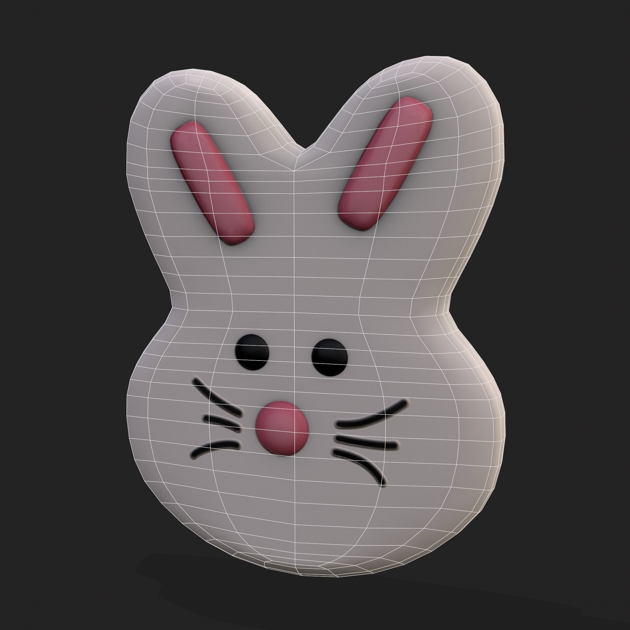 Bunny Head Candy Free low-poly 3D model_2