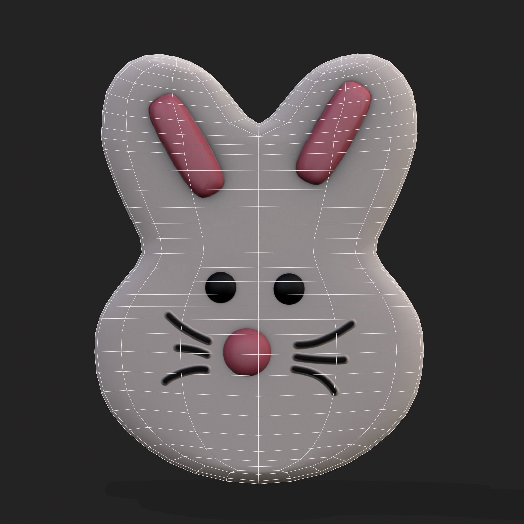 Bunny Head Candy Free low-poly 3D model_20