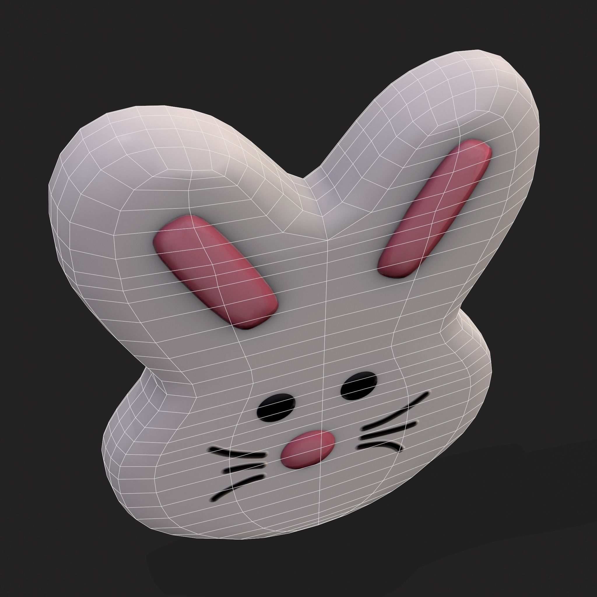 Bunny Head Candy Free low-poly 3D model_6