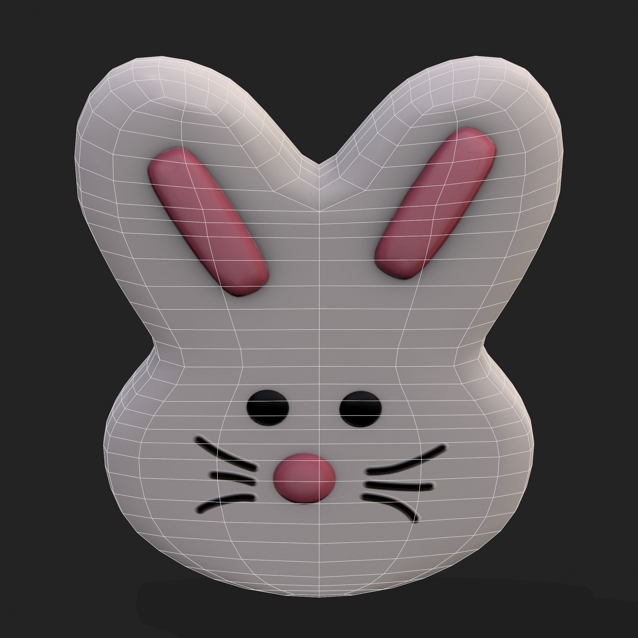 Bunny Head Candy Free low-poly 3D model_12