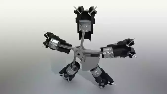 Radial Engine 3D model Radial Engine 3D model