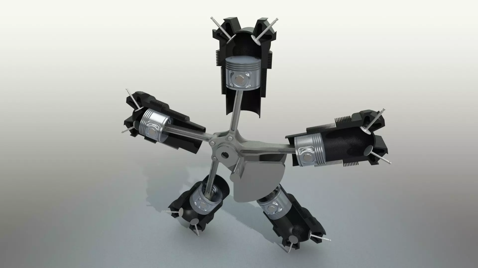 Radial Engine 3D model_0