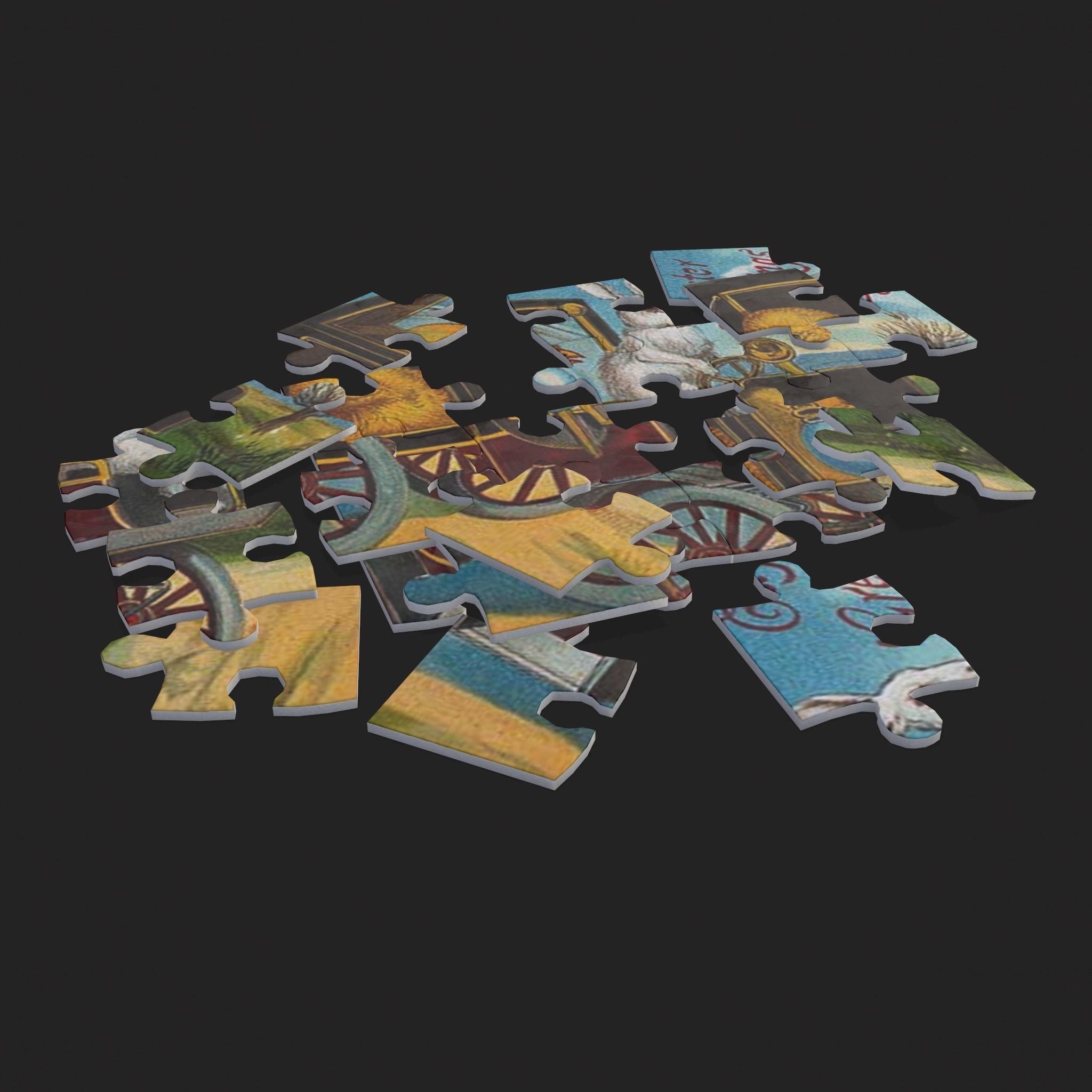 Easter Puzzle Low-poly 3D model_5