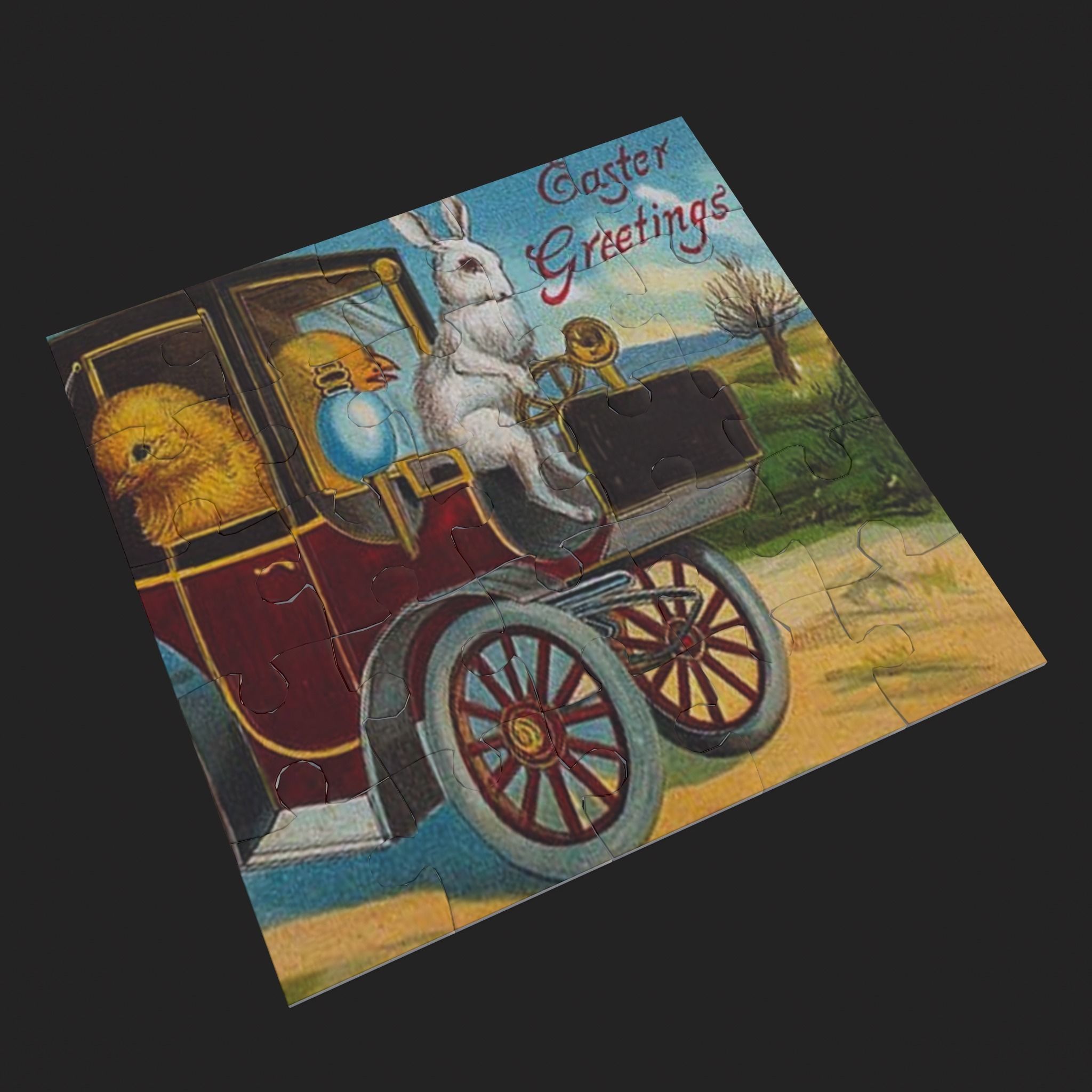 Easter Puzzle Low-poly 3D model_7