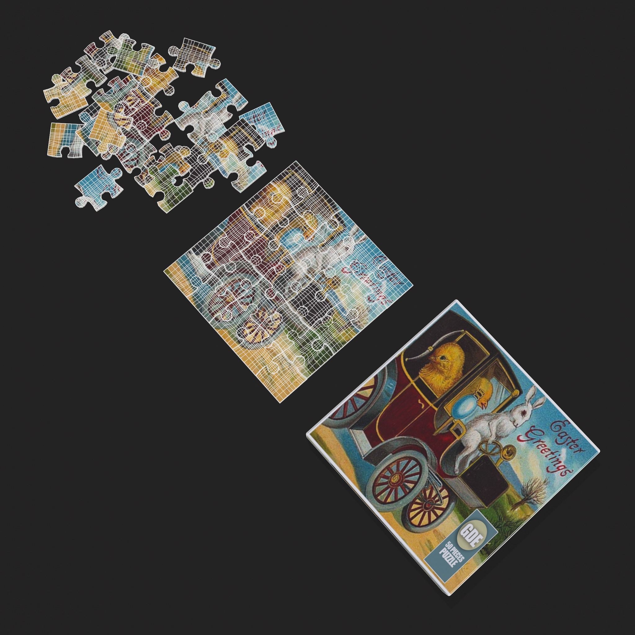 Easter Puzzle Low-poly 3D model_18