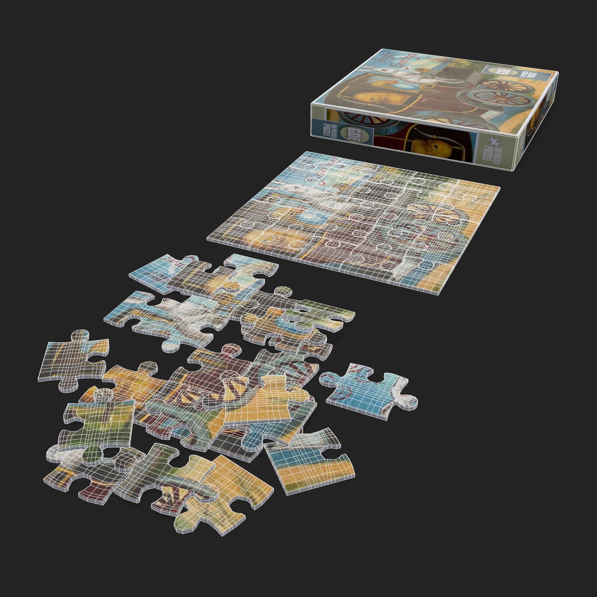 Easter Puzzle Low-poly 3D model_20