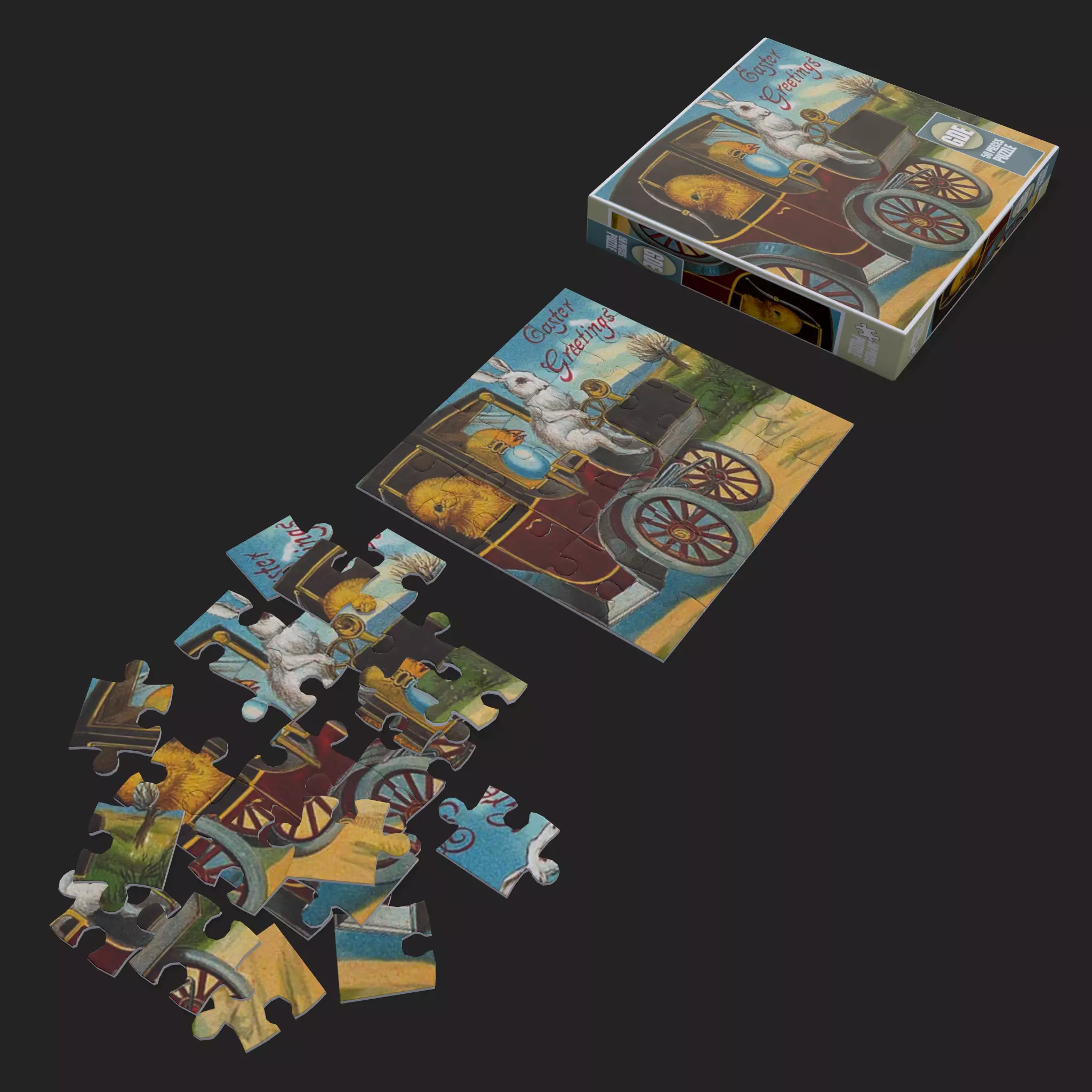 Easter Puzzle Low-poly 3D model_0