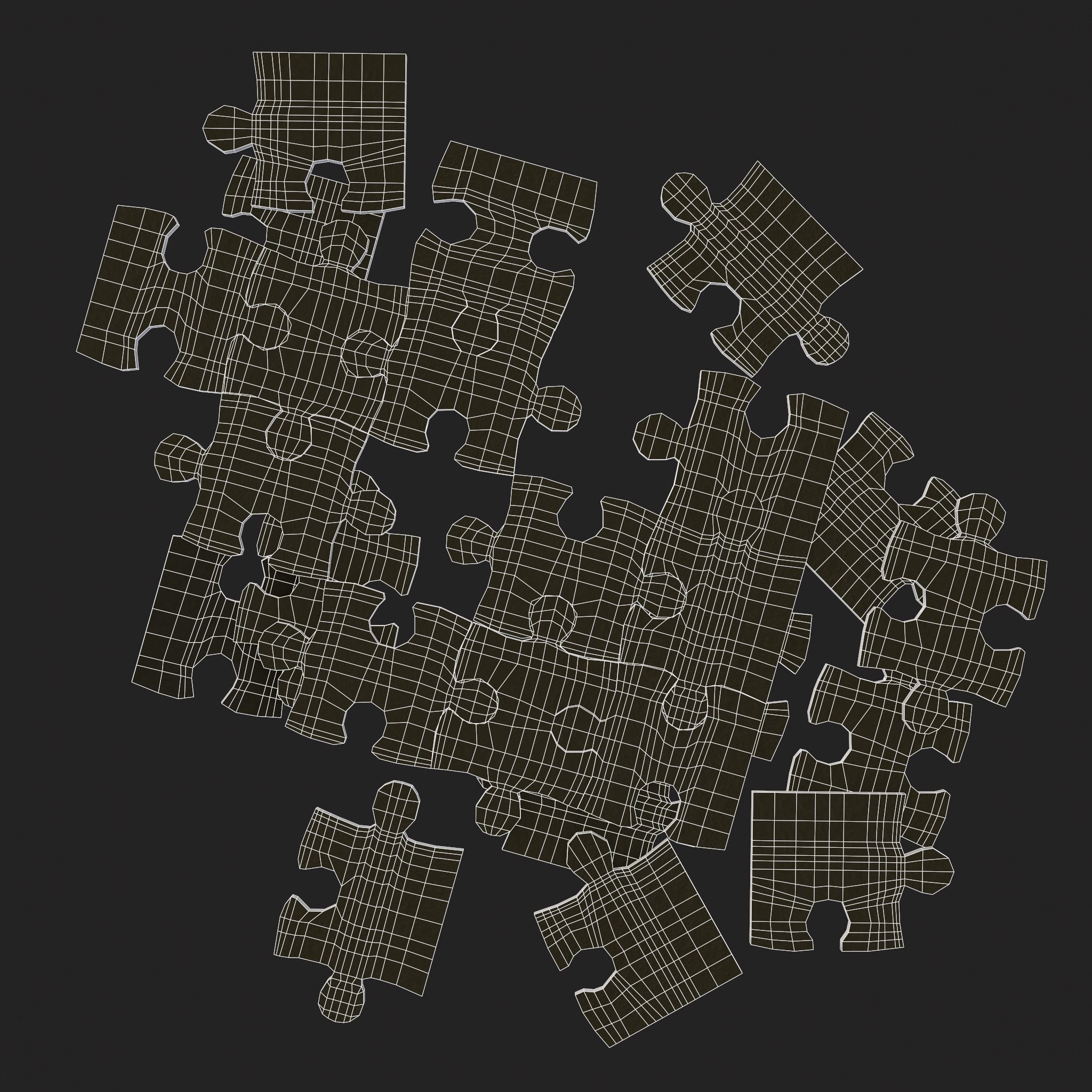 Easter Puzzle Low-poly 3D model_16