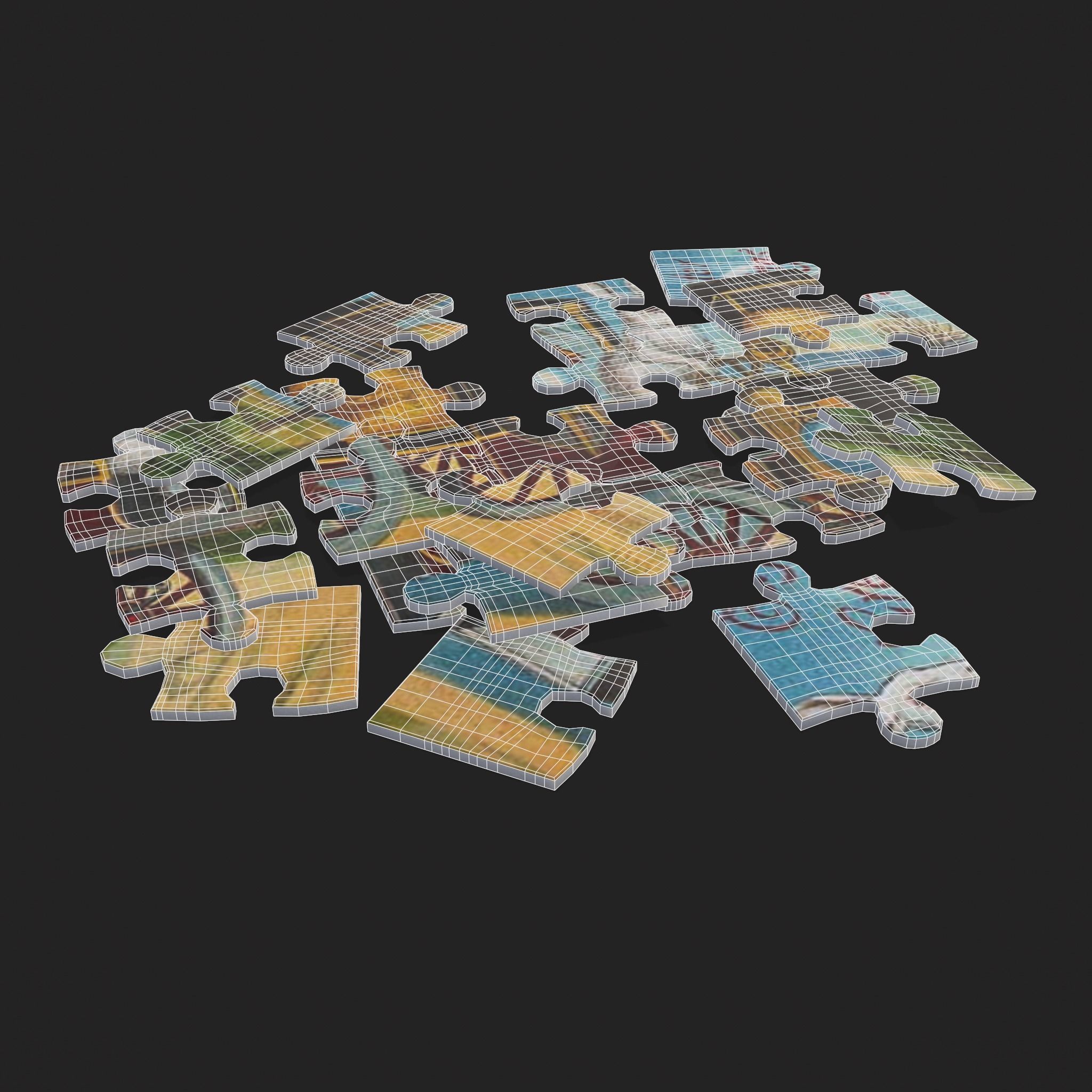 Easter Puzzle Low-poly 3D model_6