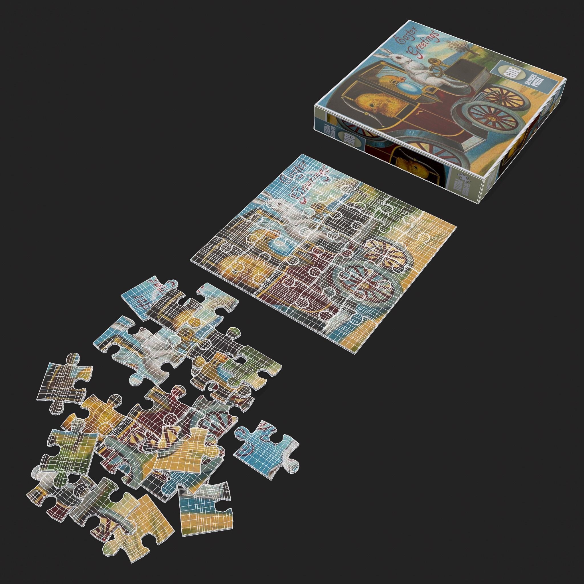 Easter Puzzle Low-poly 3D model_2