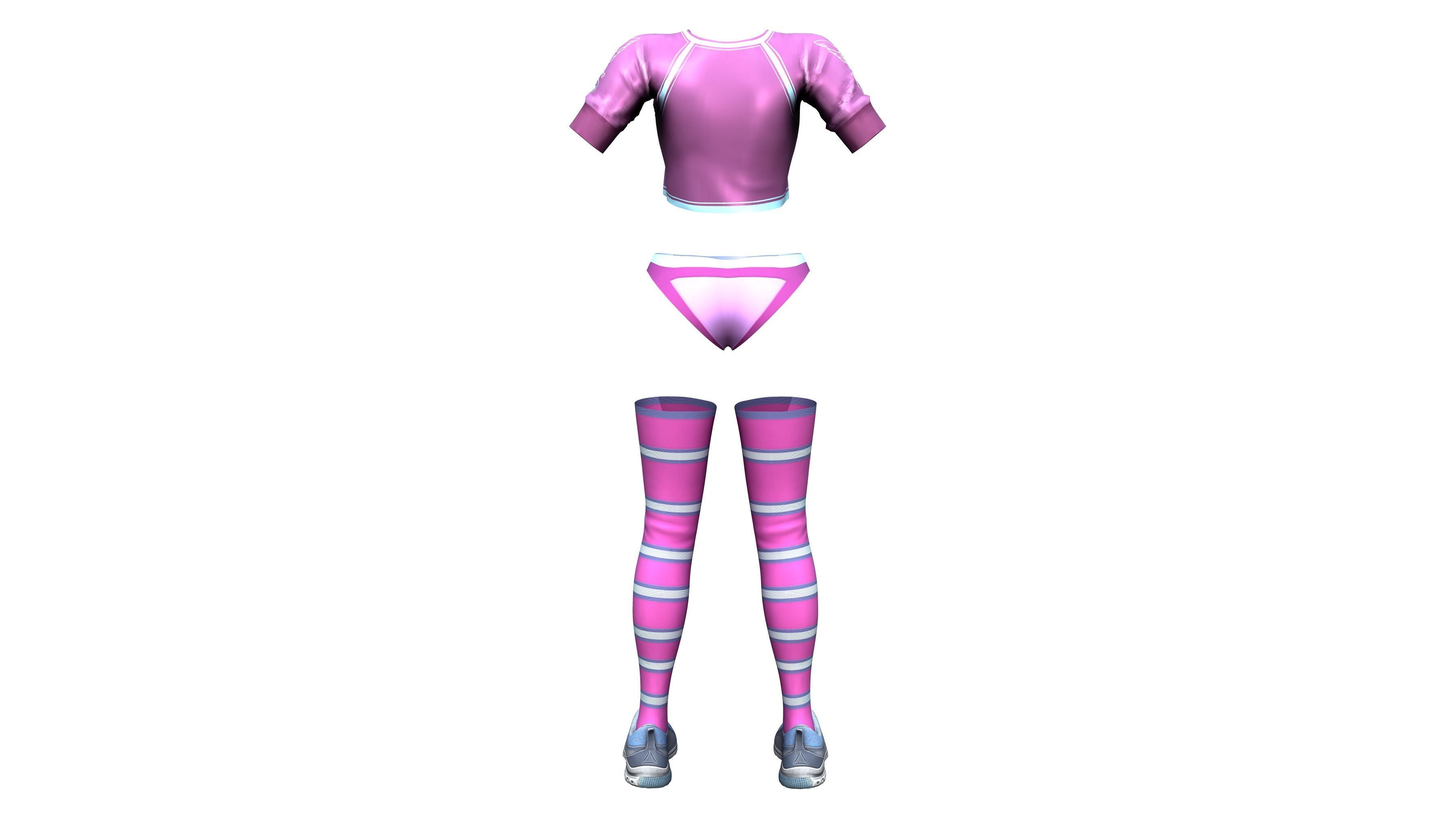 Neon Flashing Animated Outfit Low-poly 3D model_10