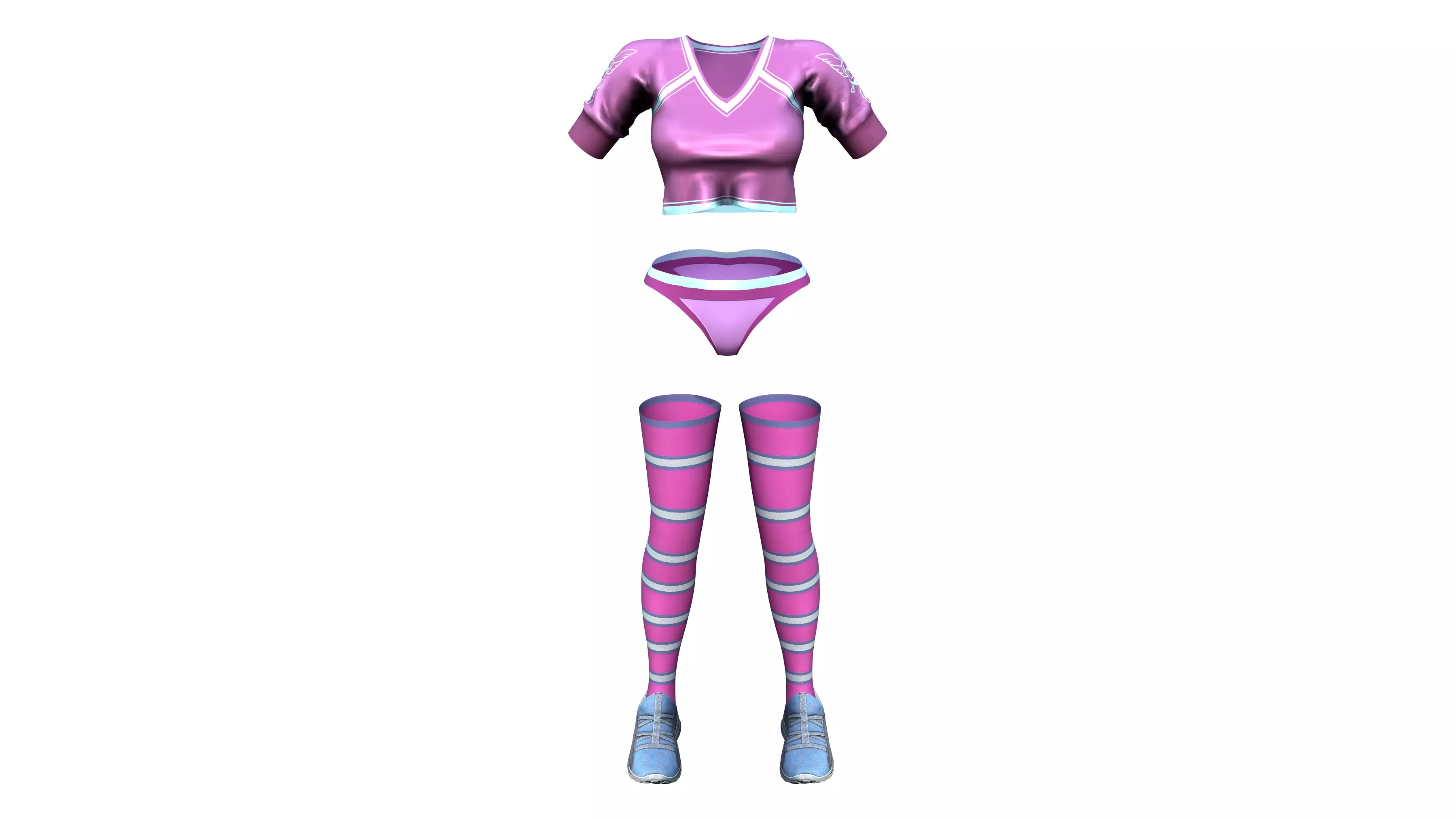 Neon Flashing Animated Outfit Low-poly 3D model_0