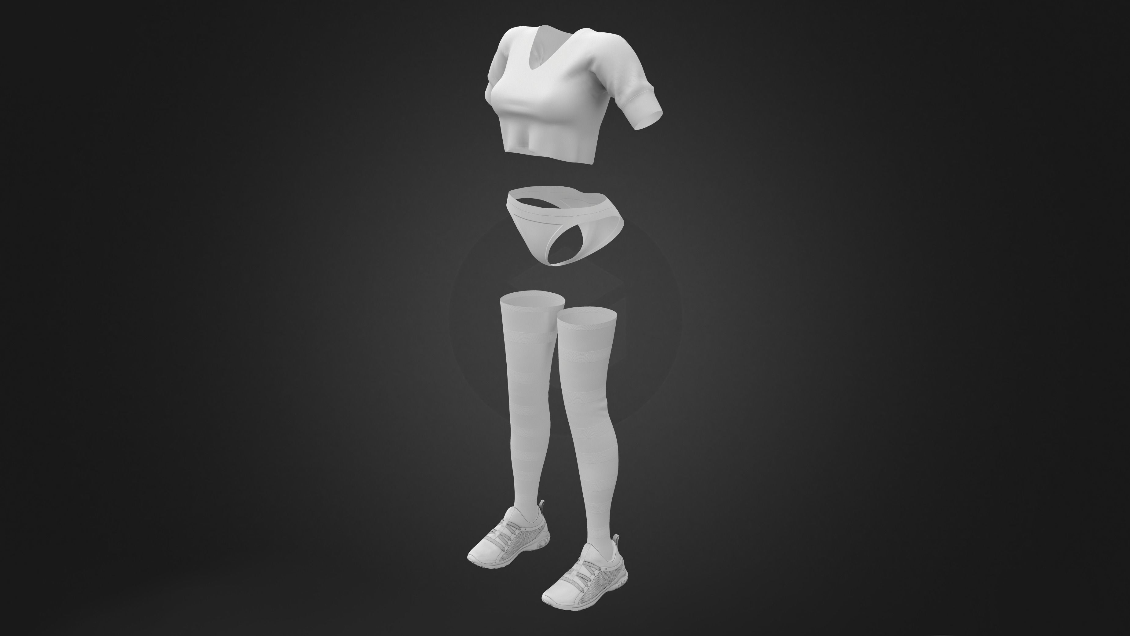 Neon Flashing Animated Outfit Low-poly 3D model_14