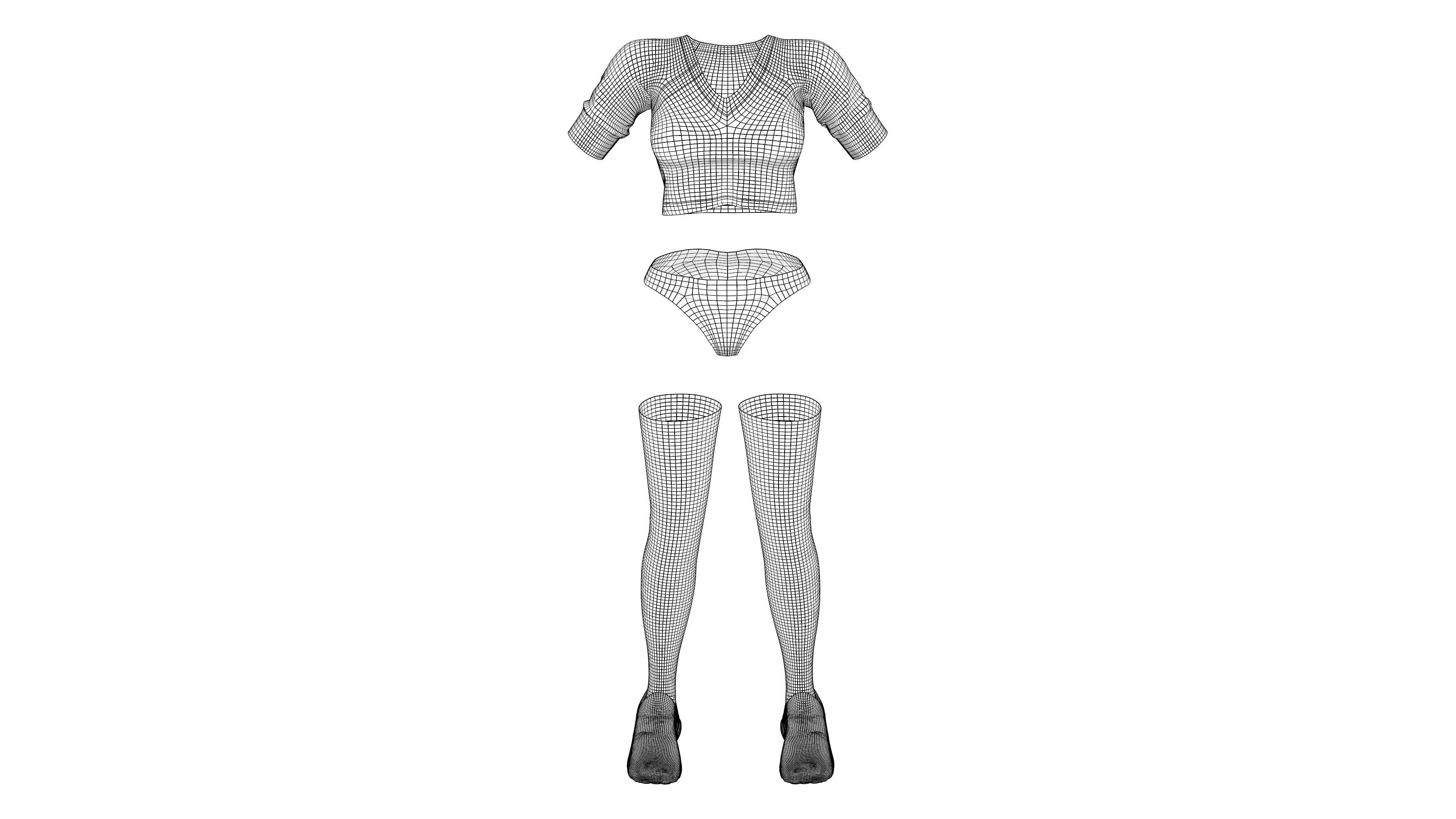 Neon Flashing Animated Outfit Low-poly 3D model_12