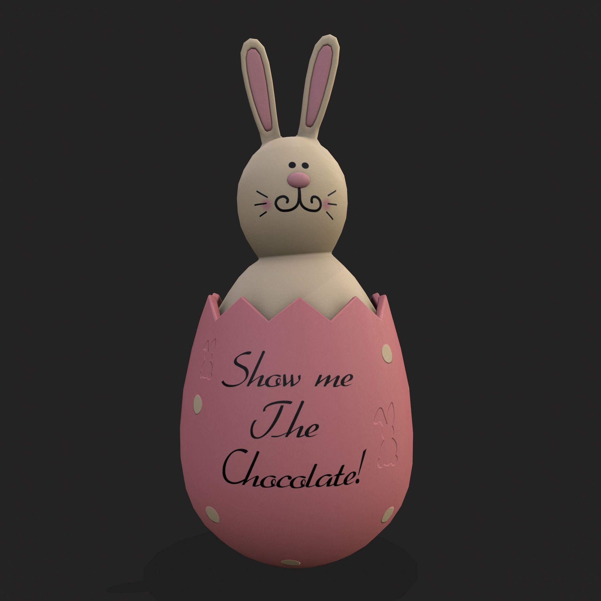 Bunny in a Egg Low-poly 3D model_9