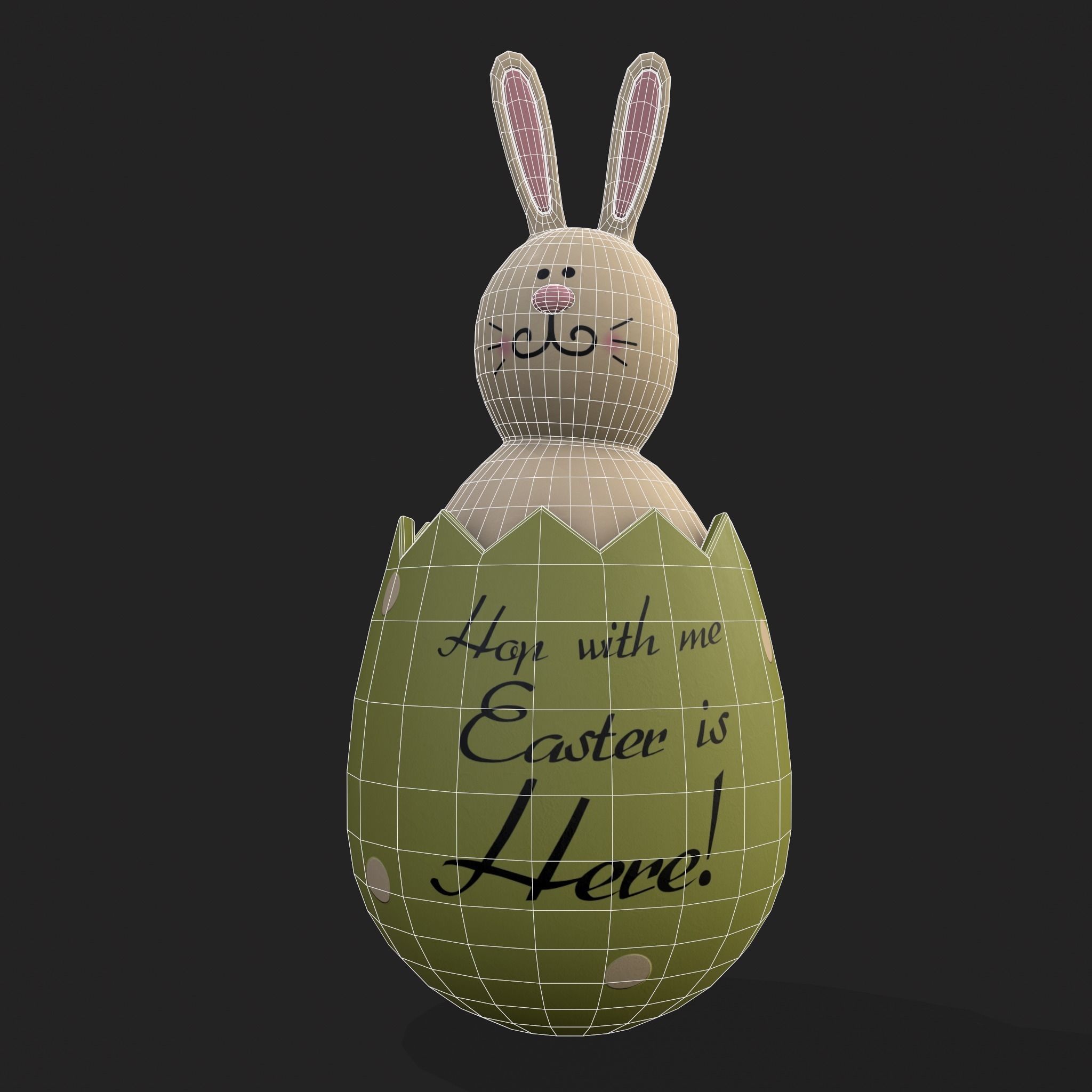 Bunny in a Egg Low-poly 3D model_8