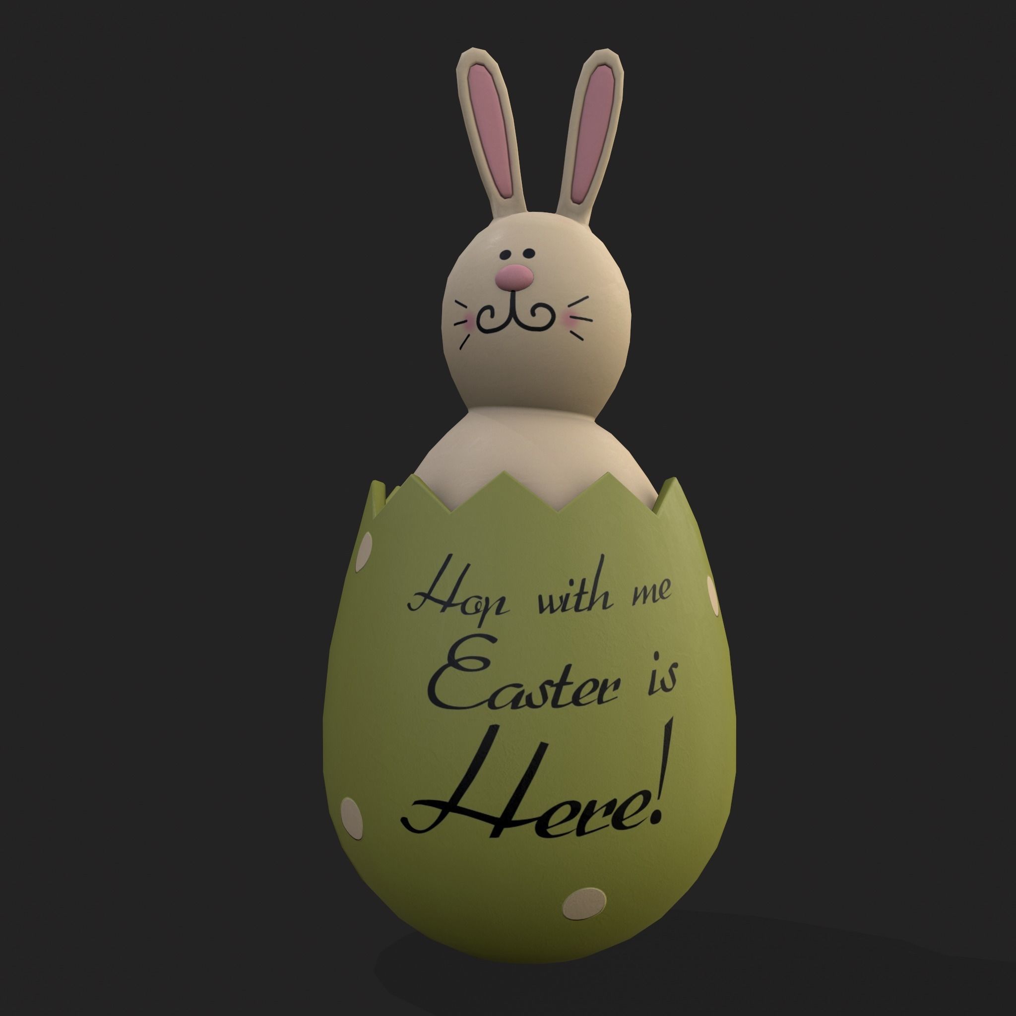 Bunny in a Egg Low-poly 3D model_7