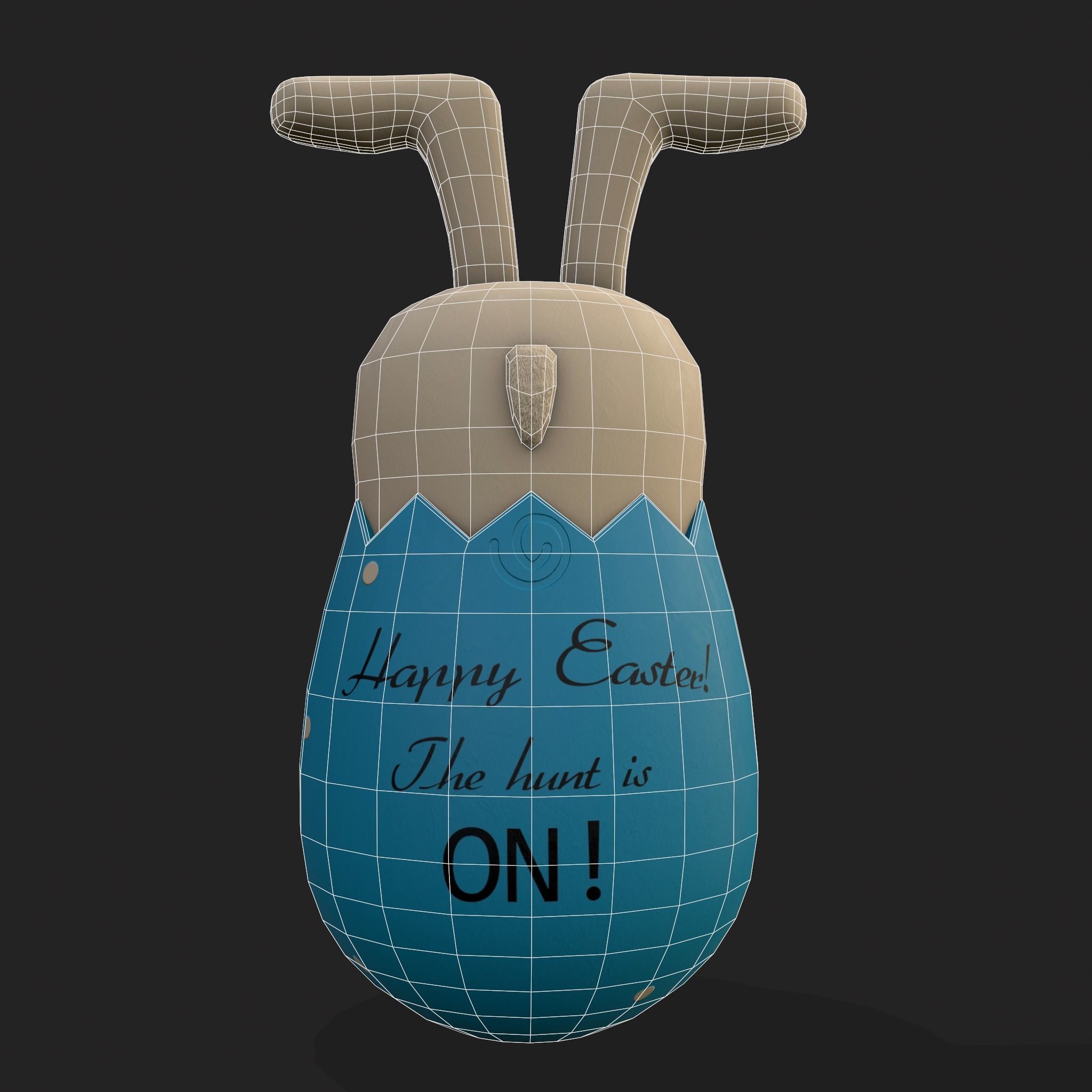 Bunny in a Egg Low-poly 3D model_12