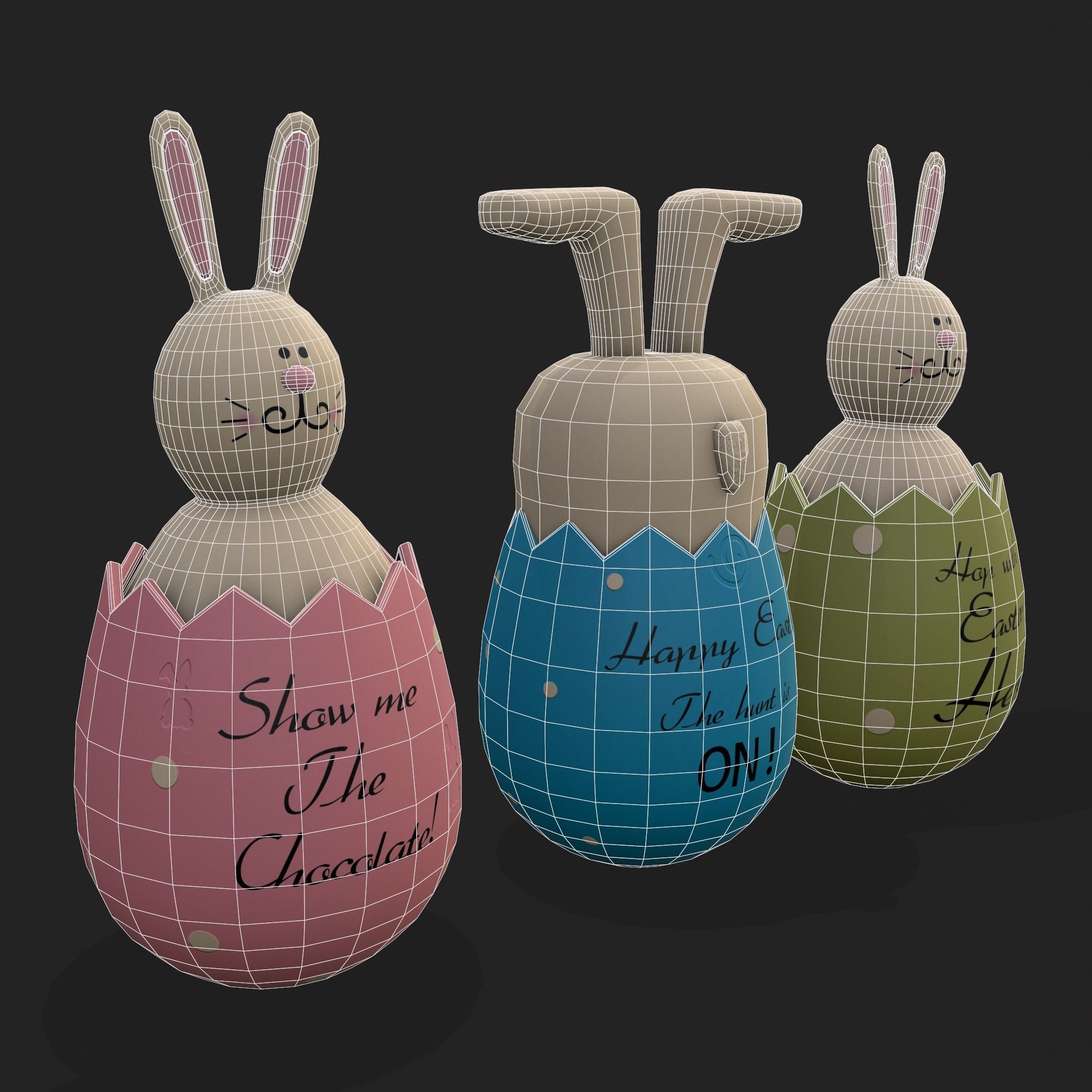 Bunny in a Egg Low-poly 3D model_18