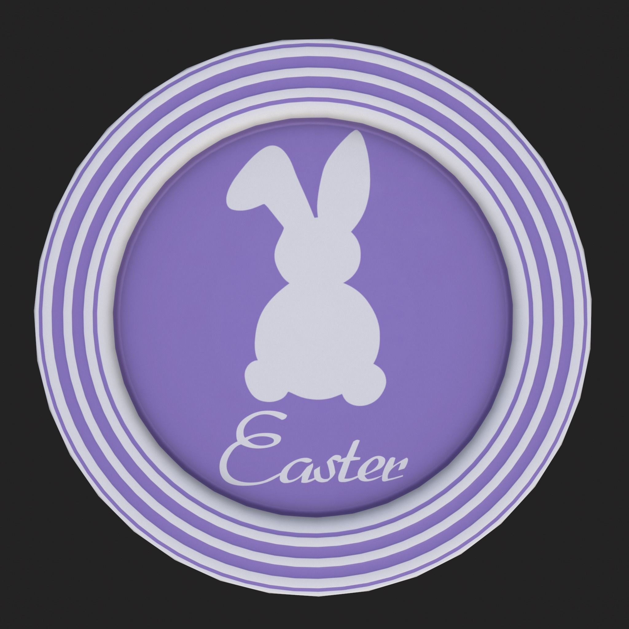 Easter Plates Low-poly 3D model_7