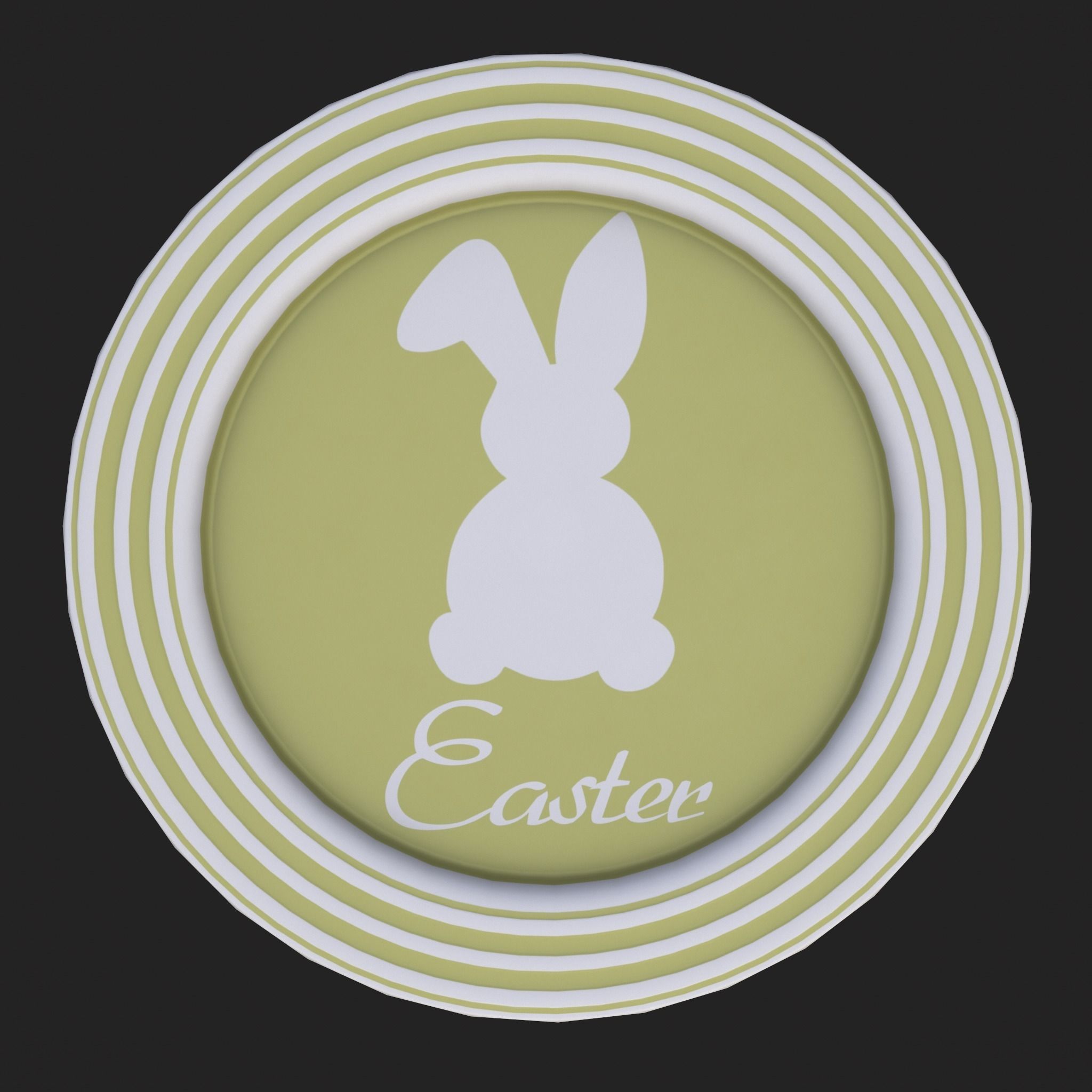 Easter Plates Low-poly 3D model_11