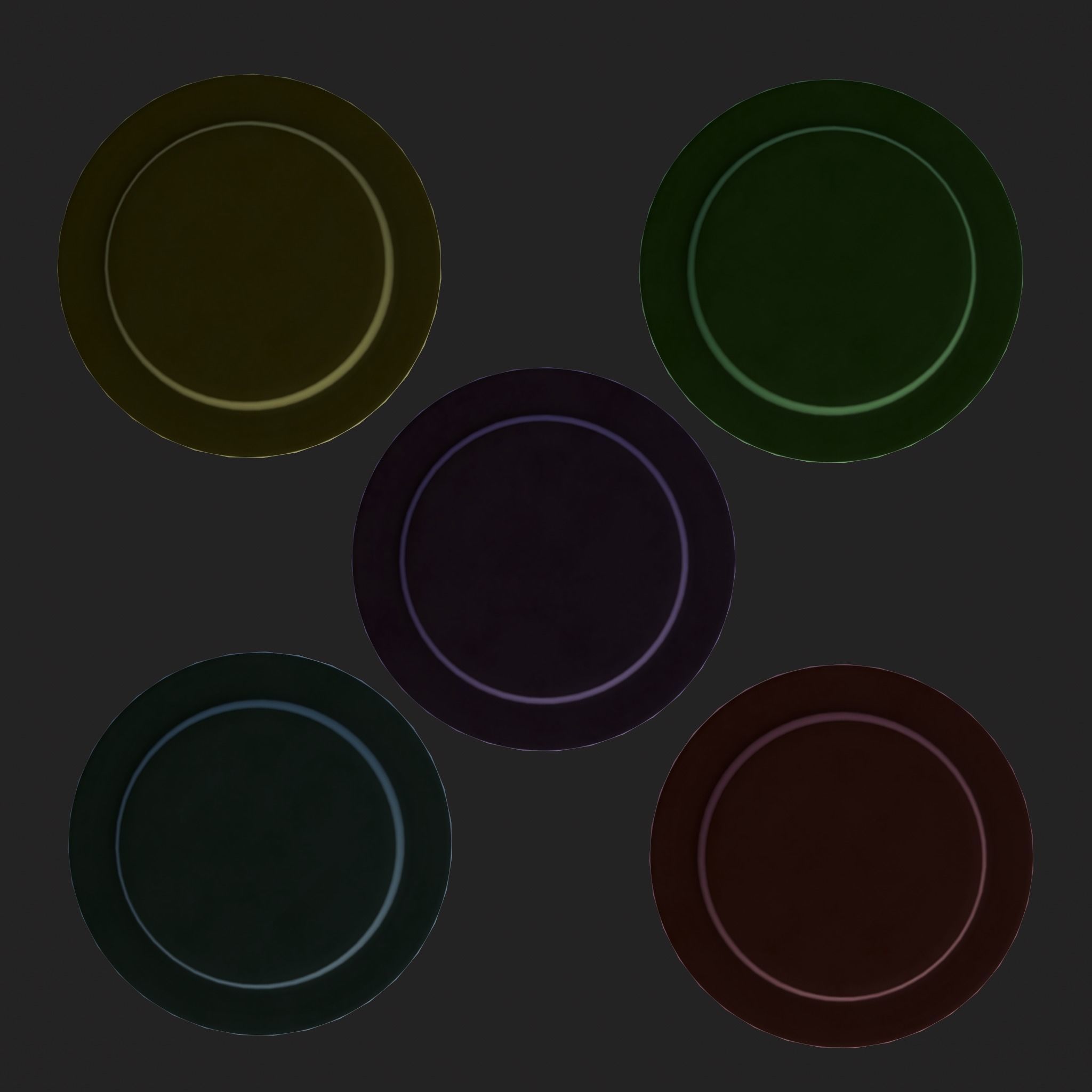 Easter Plates Low-poly 3D model_3