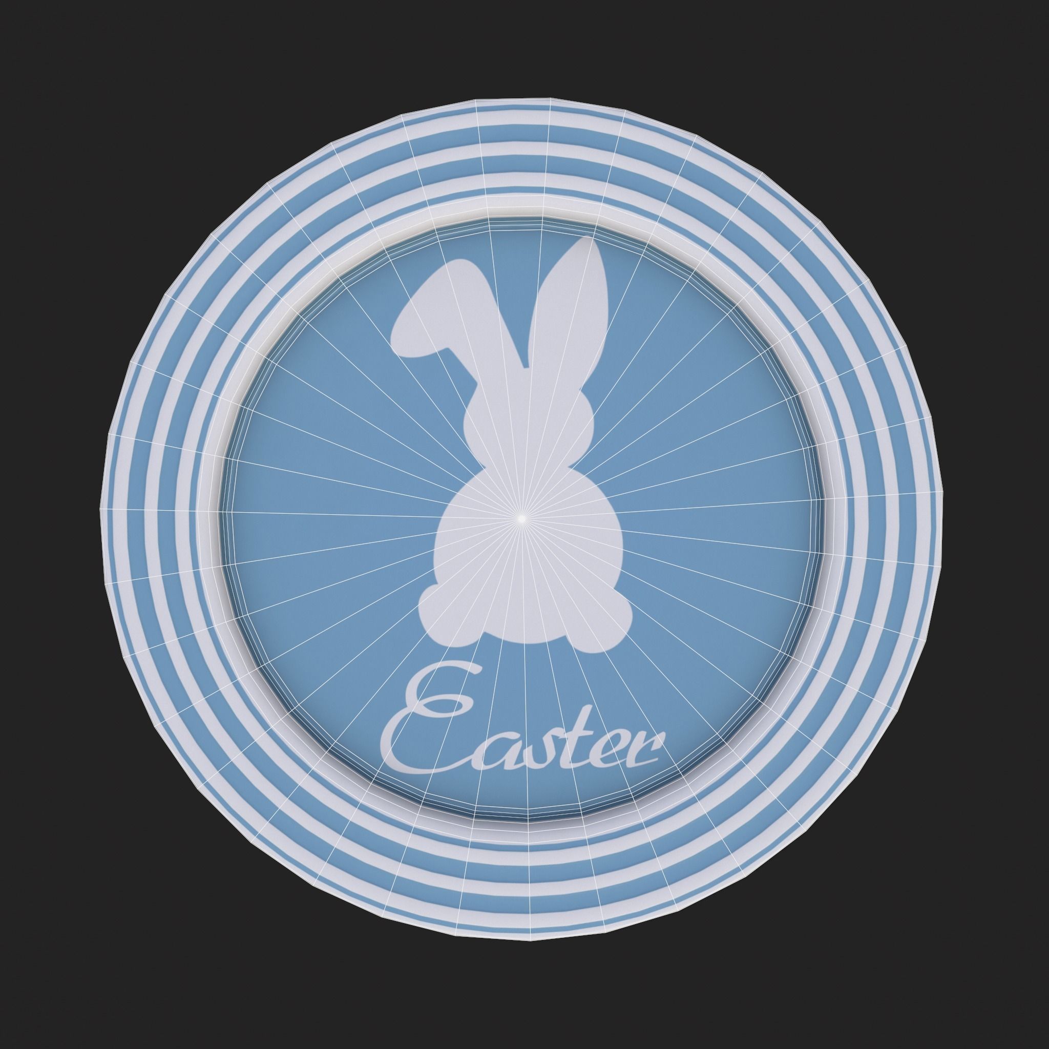 Easter Plates Low-poly 3D model_6