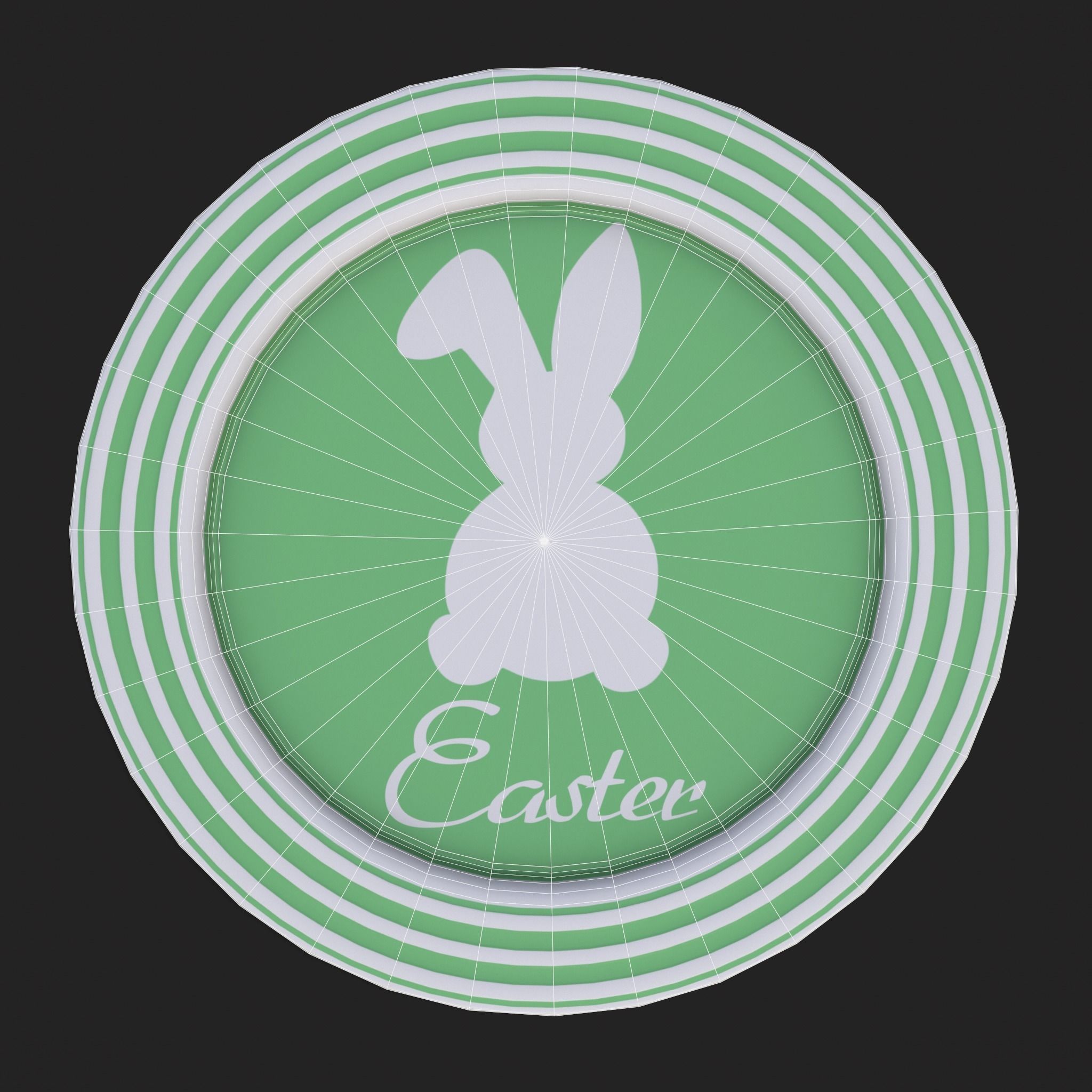 Easter Plates Low-poly 3D model_14