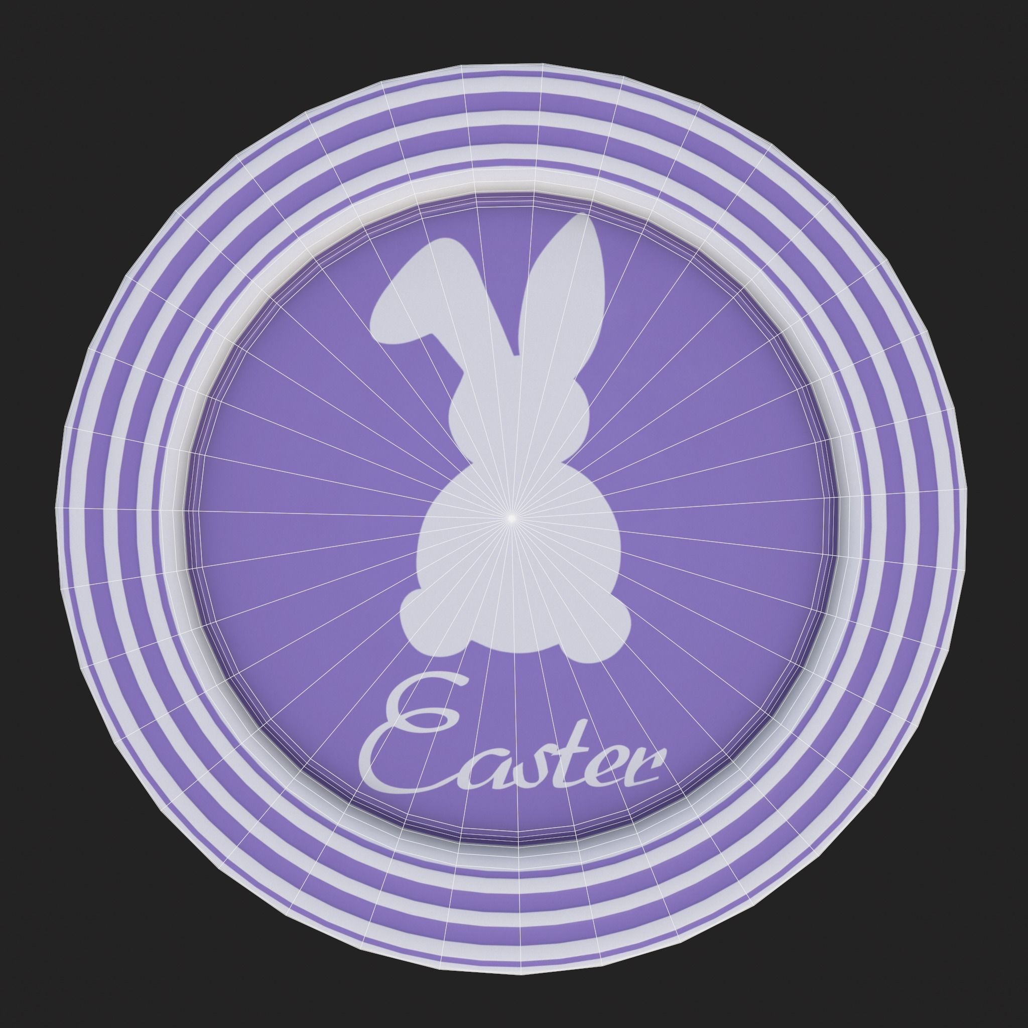 Easter Plates Low-poly 3D model_8
