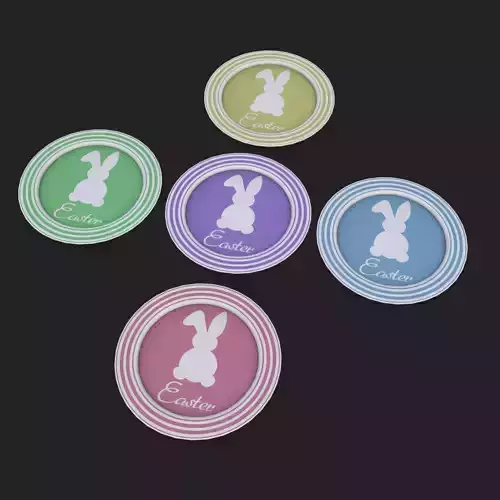 Easter Plates Low-poly 3D model Easter Plates Low-poly 3D model