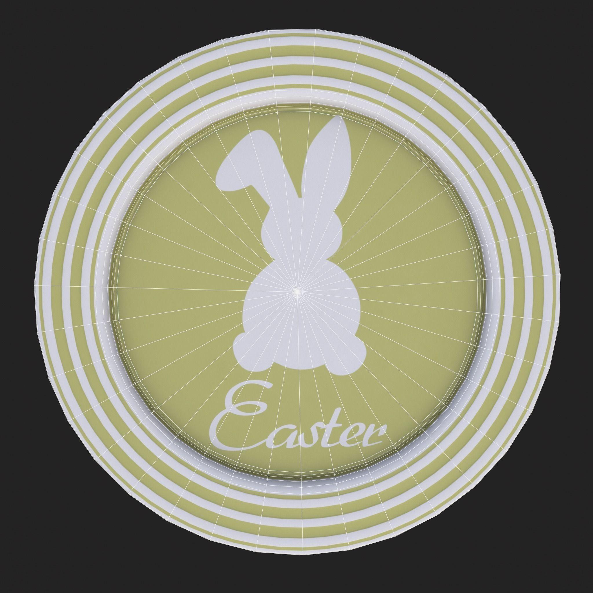 Easter Plates Low-poly 3D model_12